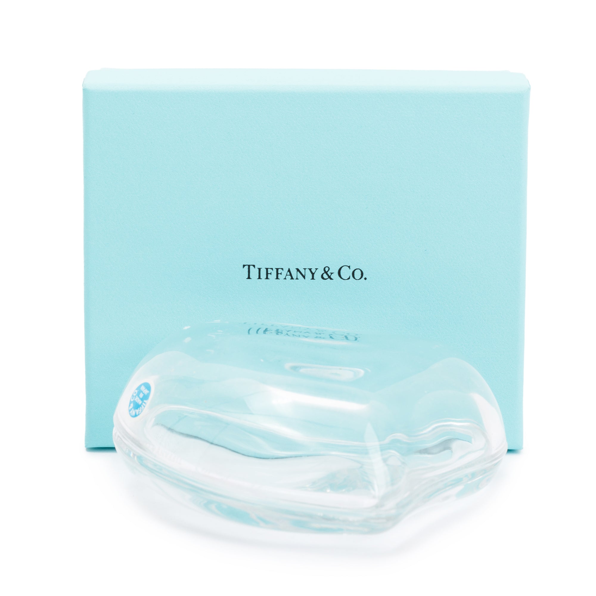 Tiffany & Co. Elsa Peretti Clear Lead Crystal Heart Box w/ Box