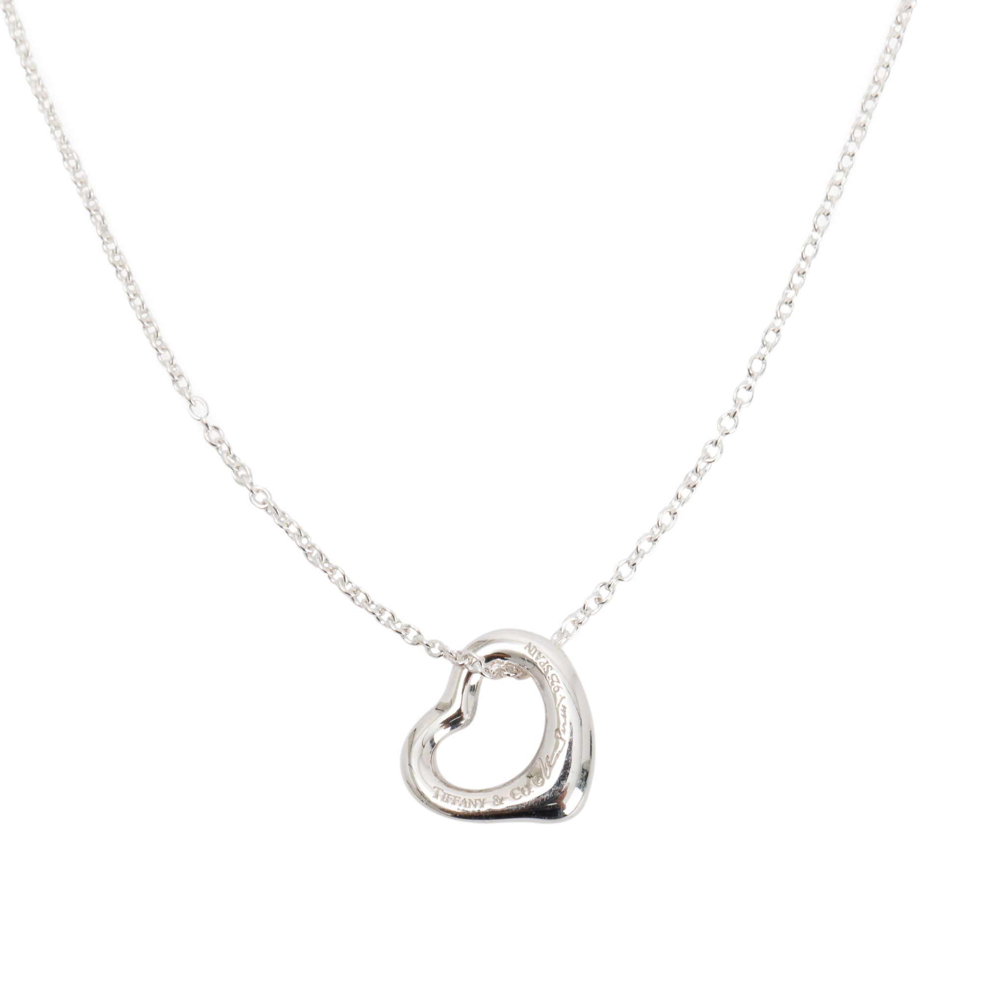 Tiffany & Co. Elsa Peretti Mini Open Heart Pendant Necklace, 11 MM