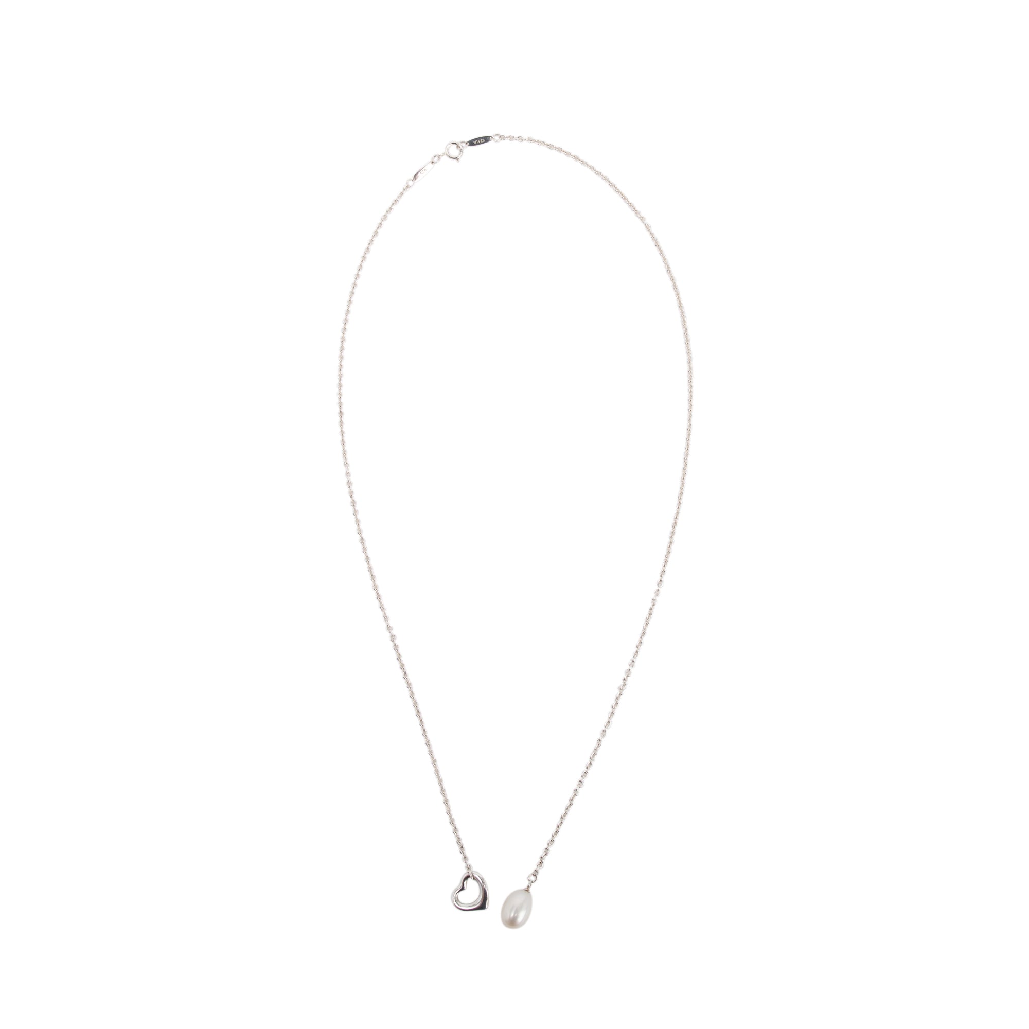 Tiffany & Co. Elsa Peretti Open Heart Pearl Lariat Necklace