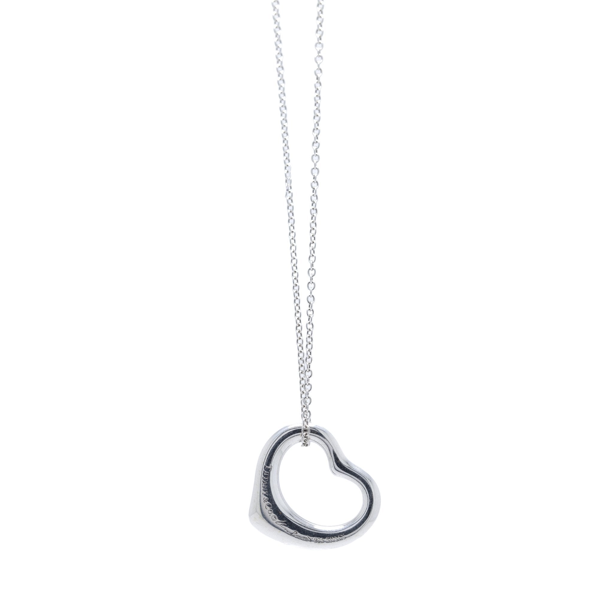 Tiffany & Co. Elsa Peretti Open Heart Pendant Necklace, 16 MM