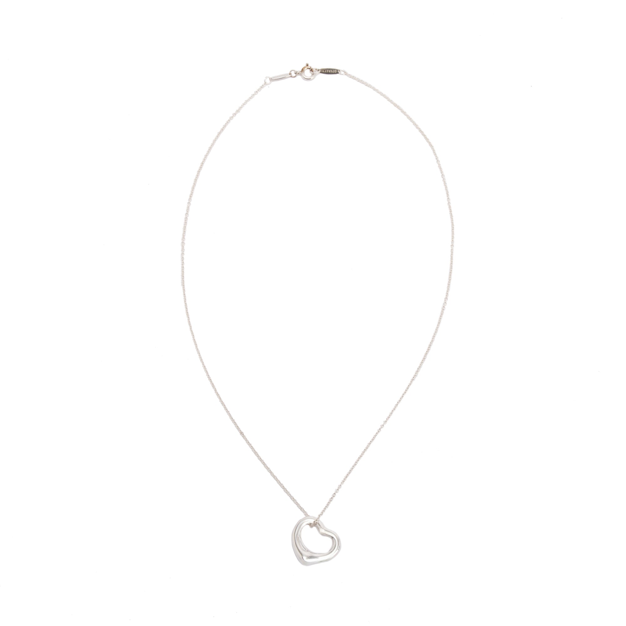 Tiffany & Co. Elsa Peretti Open Heart Pendant Necklace, 16 MM