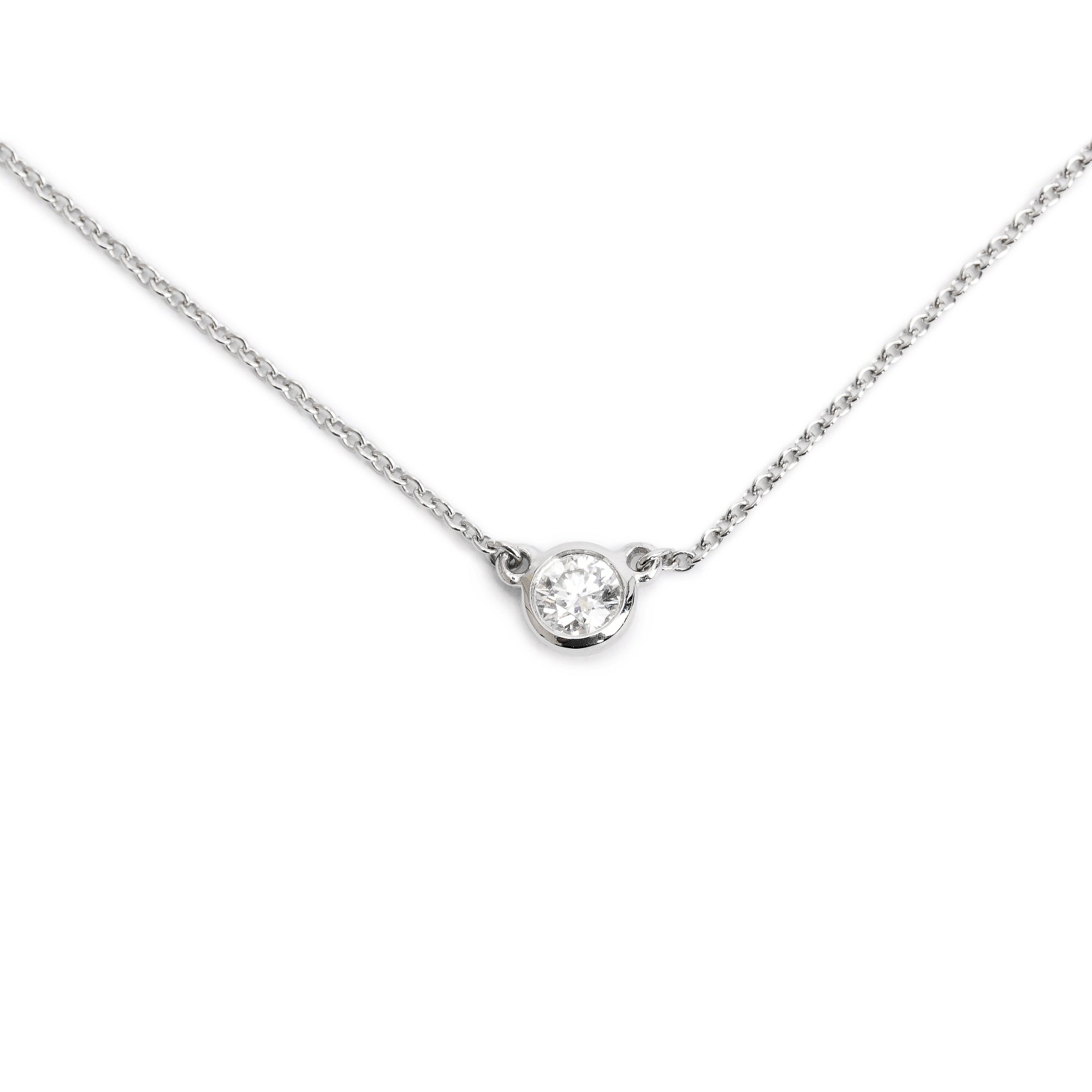Tiffany & Co. Elsa Peretti Platinum 0.17 ct. Diamond by the Yard Necklace w/ Box