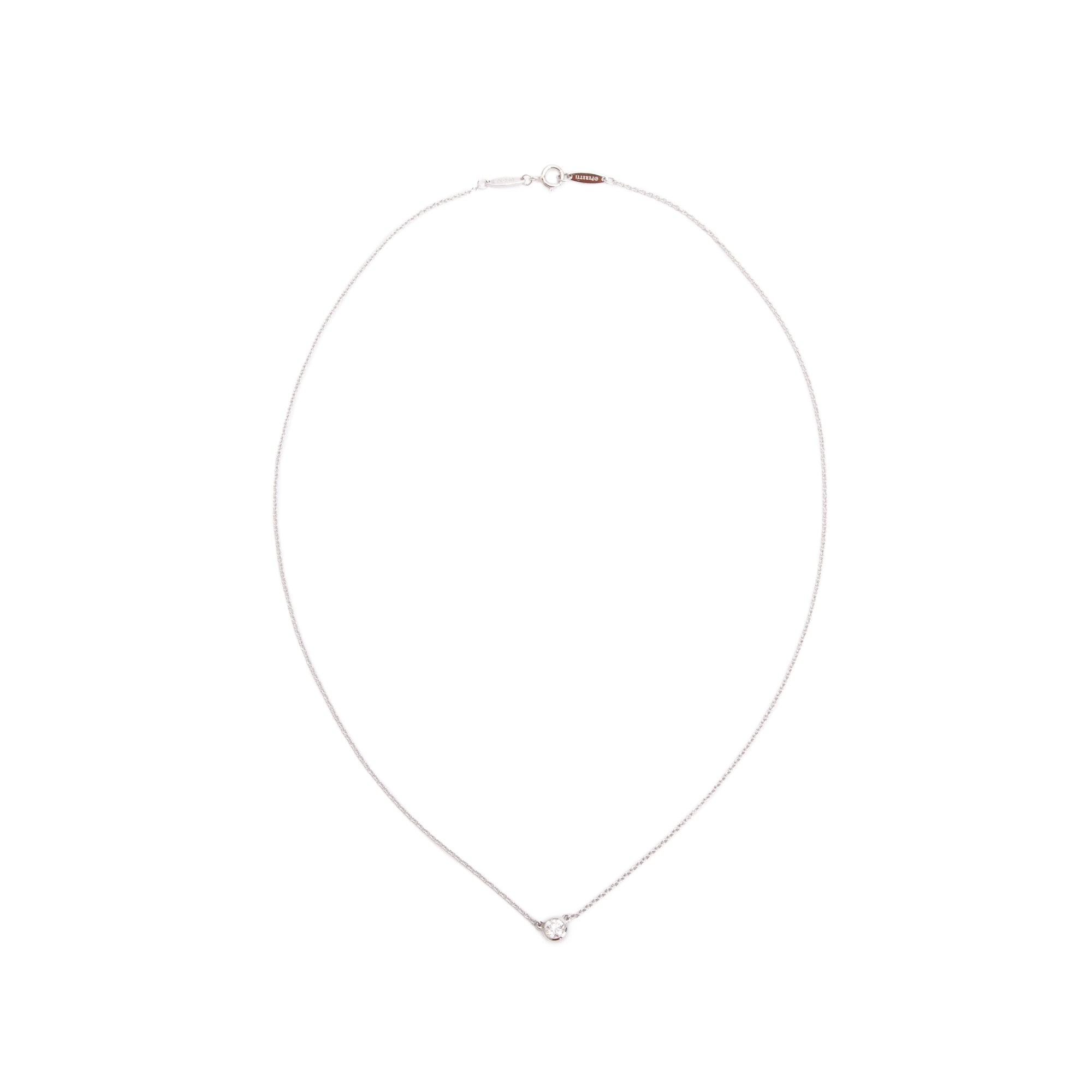 Tiffany & Co. Elsa Peretti Platinum 0.17 ct. Diamond by the Yard Necklace w/ Box