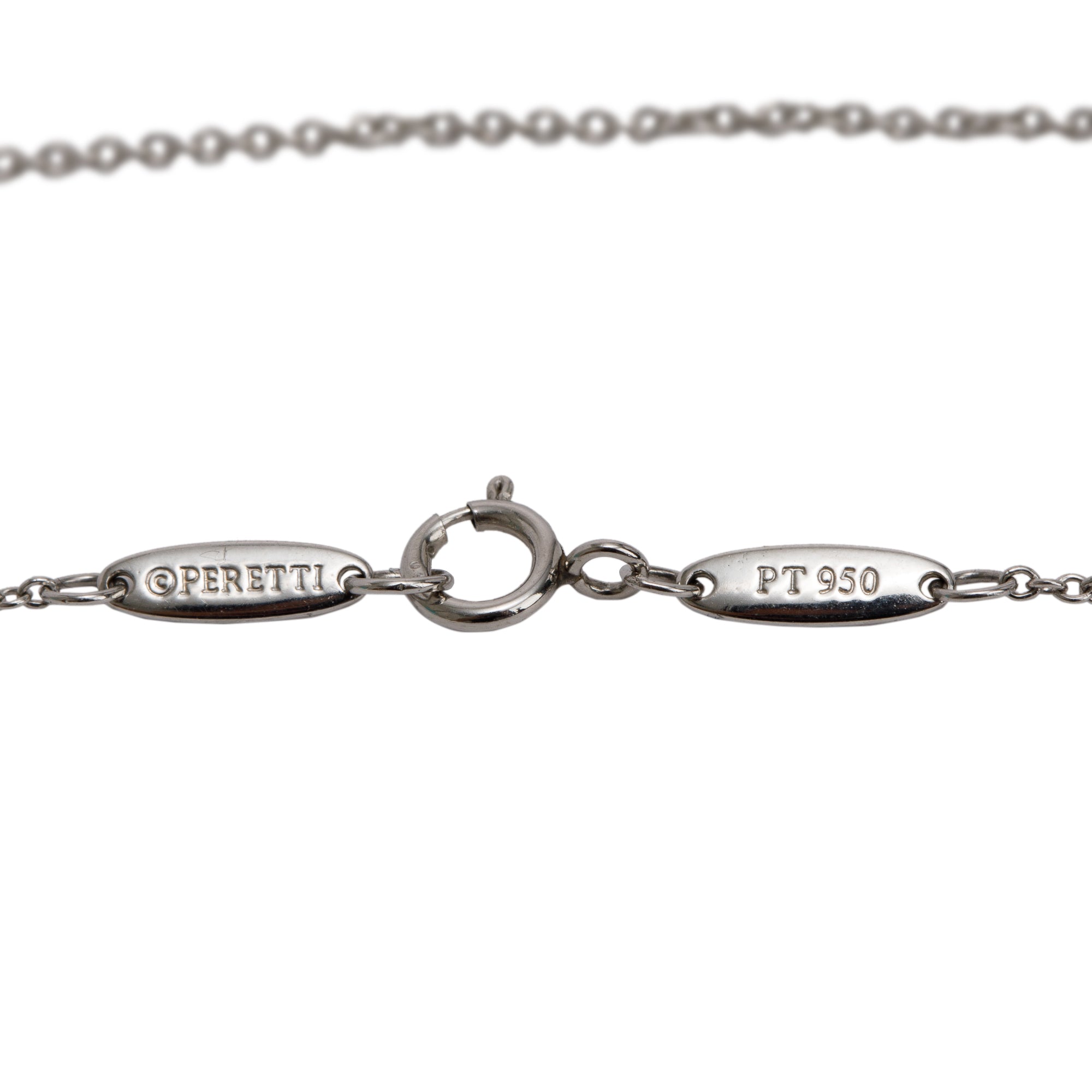 Tiffany & Co. Elsa Peretti Platinum 0.17 ct. Diamonds By The Yard Pendant Necklace w/ Box