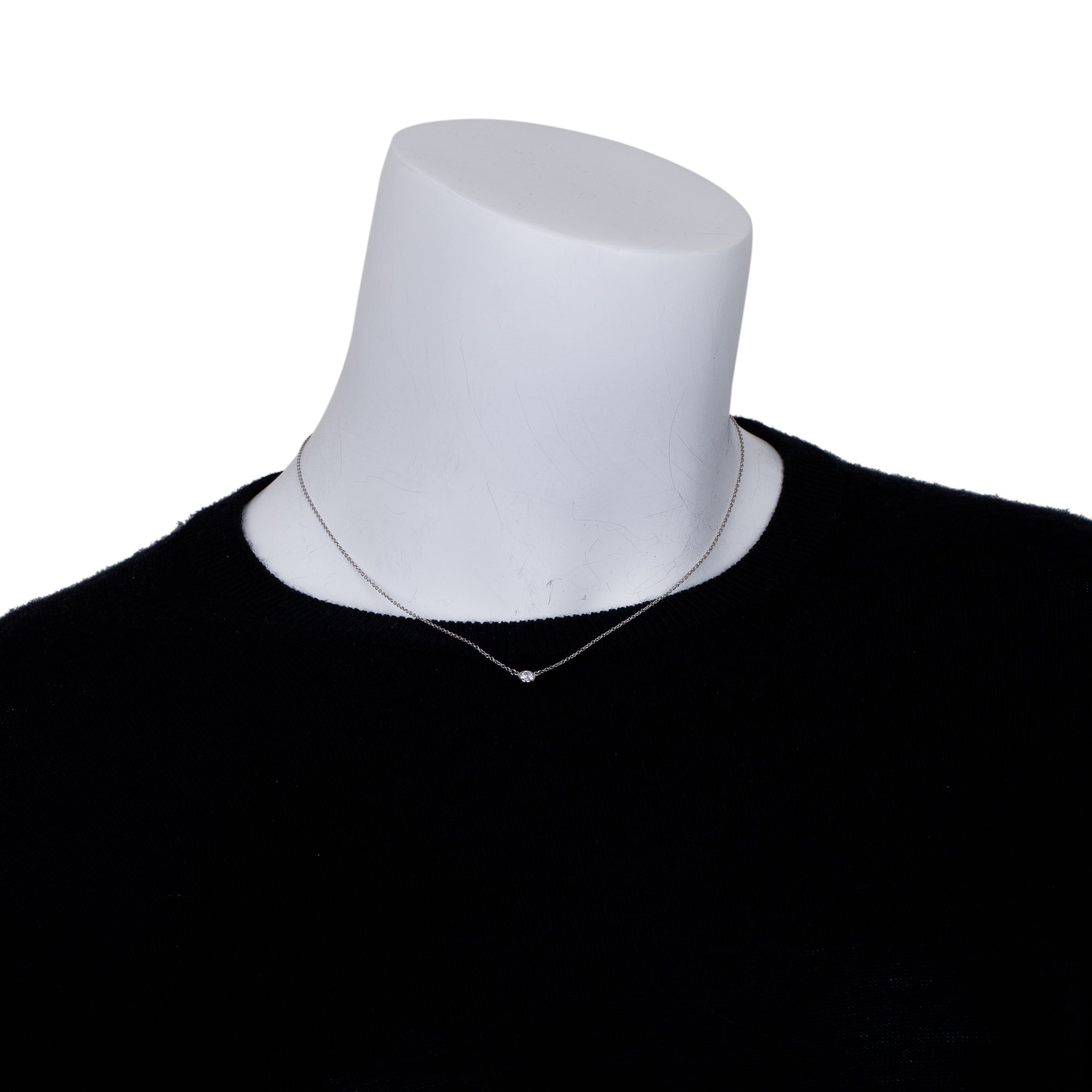 Tiffany & Co. Elsa Peretti Platinum 0.17 ct. Diamonds By The Yard Pendant Necklace w/ Box