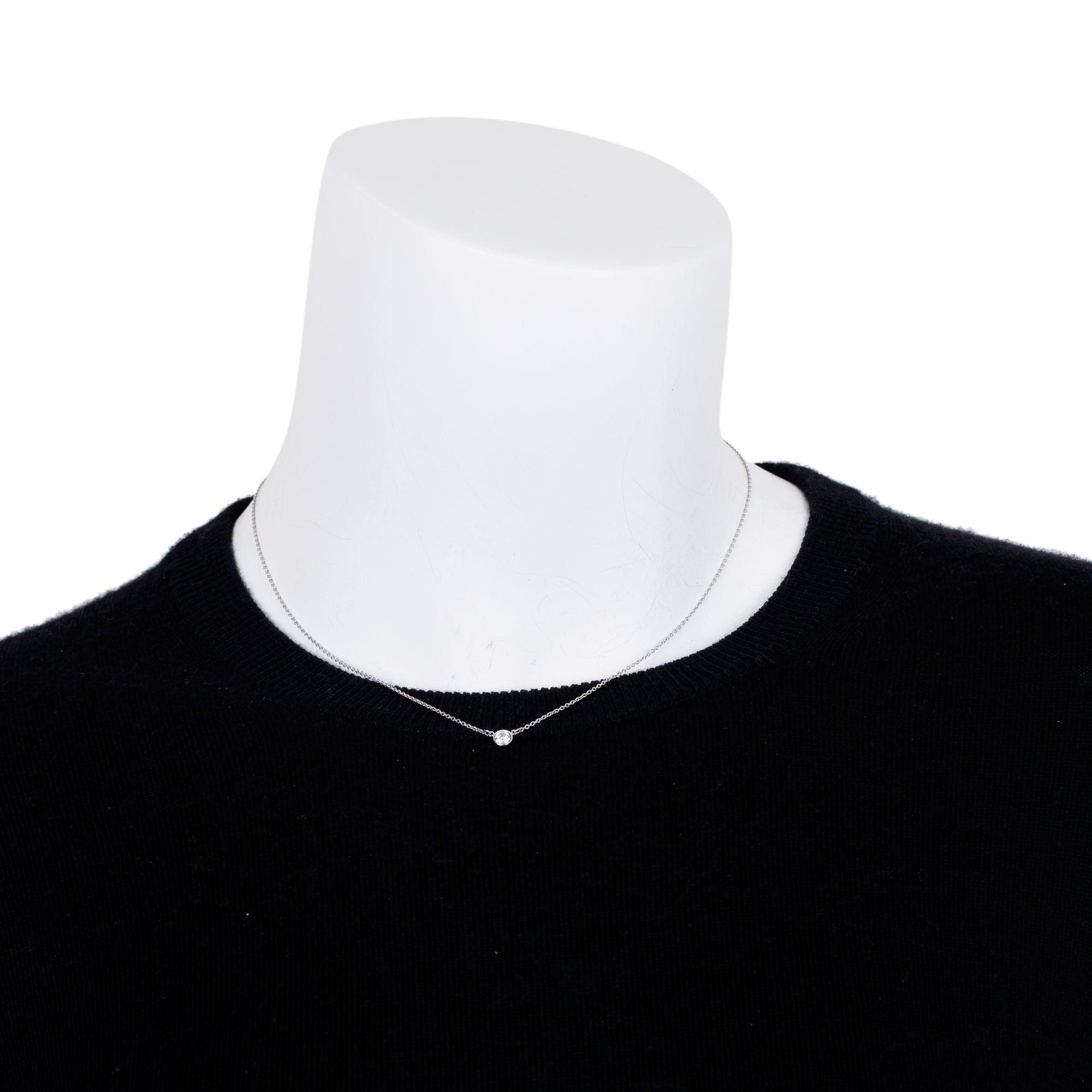 Tiffany & Co. Elsa Peretti Platinum 0.20 ct. Diamonds By The Yard Pendant Necklace