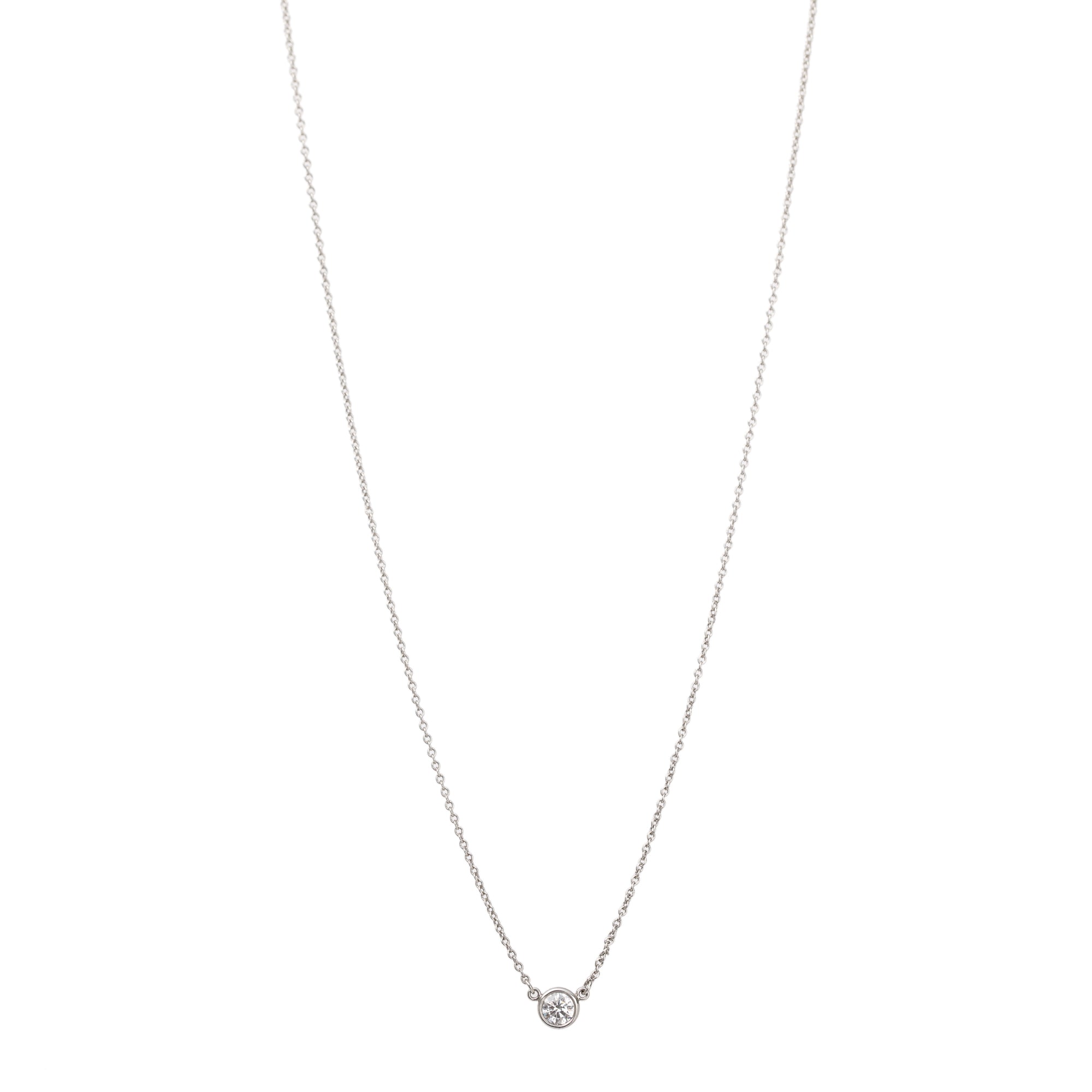 Tiffany & Co. Elsa Peretti Platinum 0.20 ct. Diamonds By The Yard Pendant Necklace