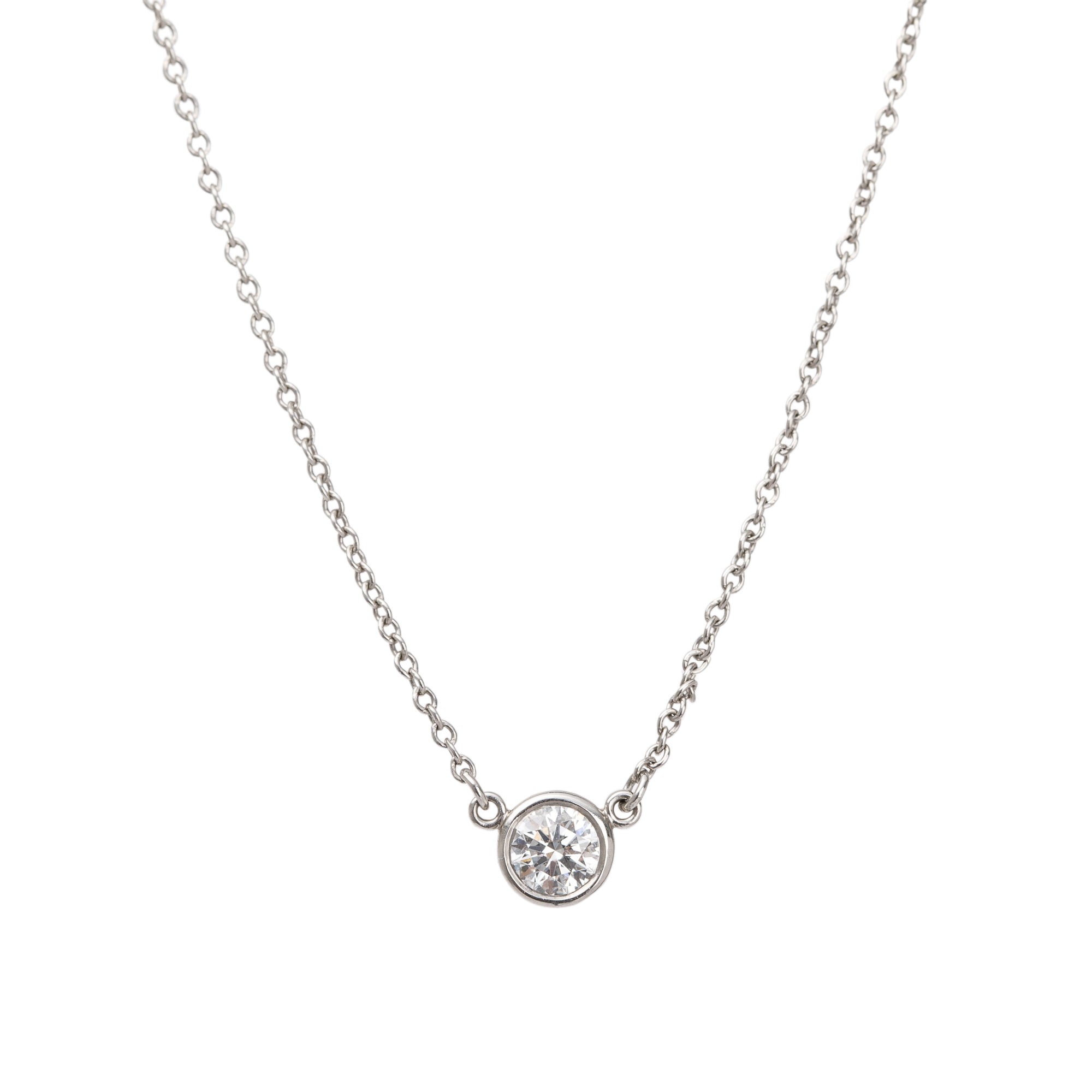 Tiffany & Co. Elsa Peretti Platinum 0.20 ct. Diamonds By The Yard Pendant Necklace