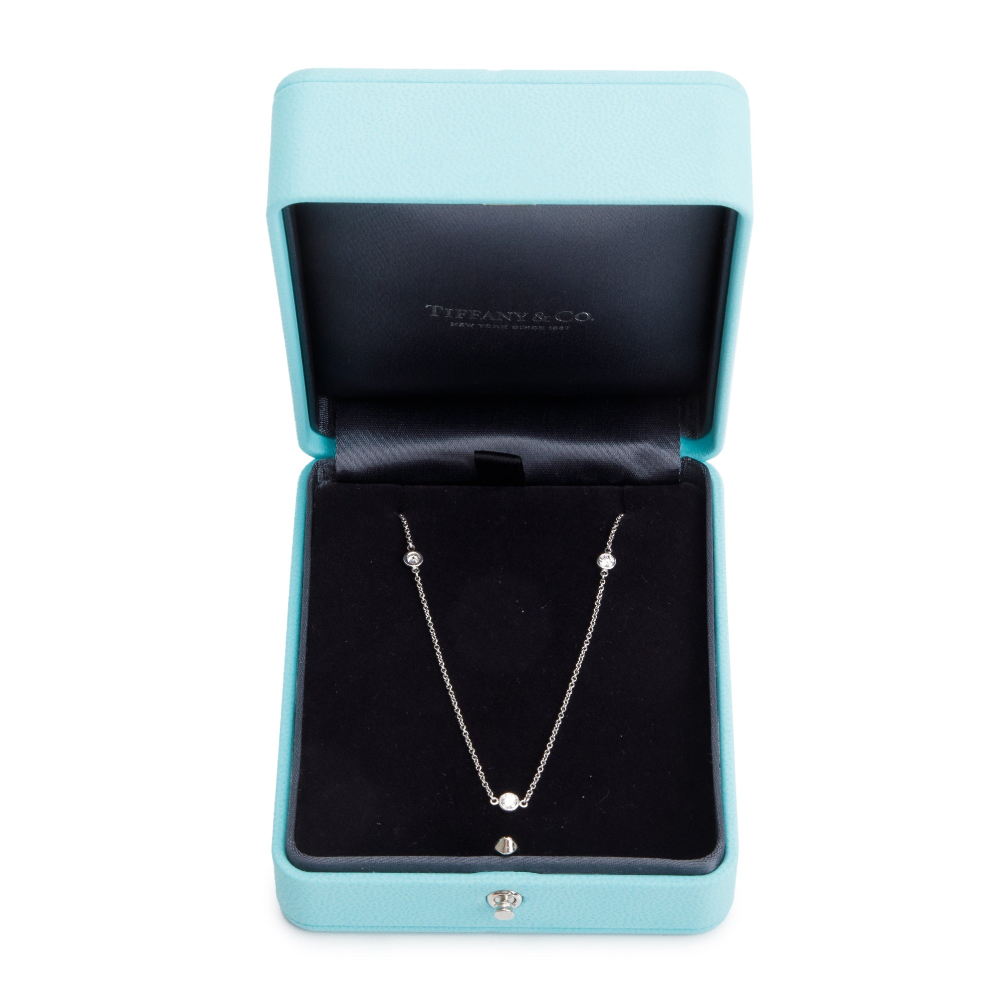 Tiffany & Co. Elsa Peretti Platinum 0.30 ct. Diamonds by the Yard Necklace w/ Box