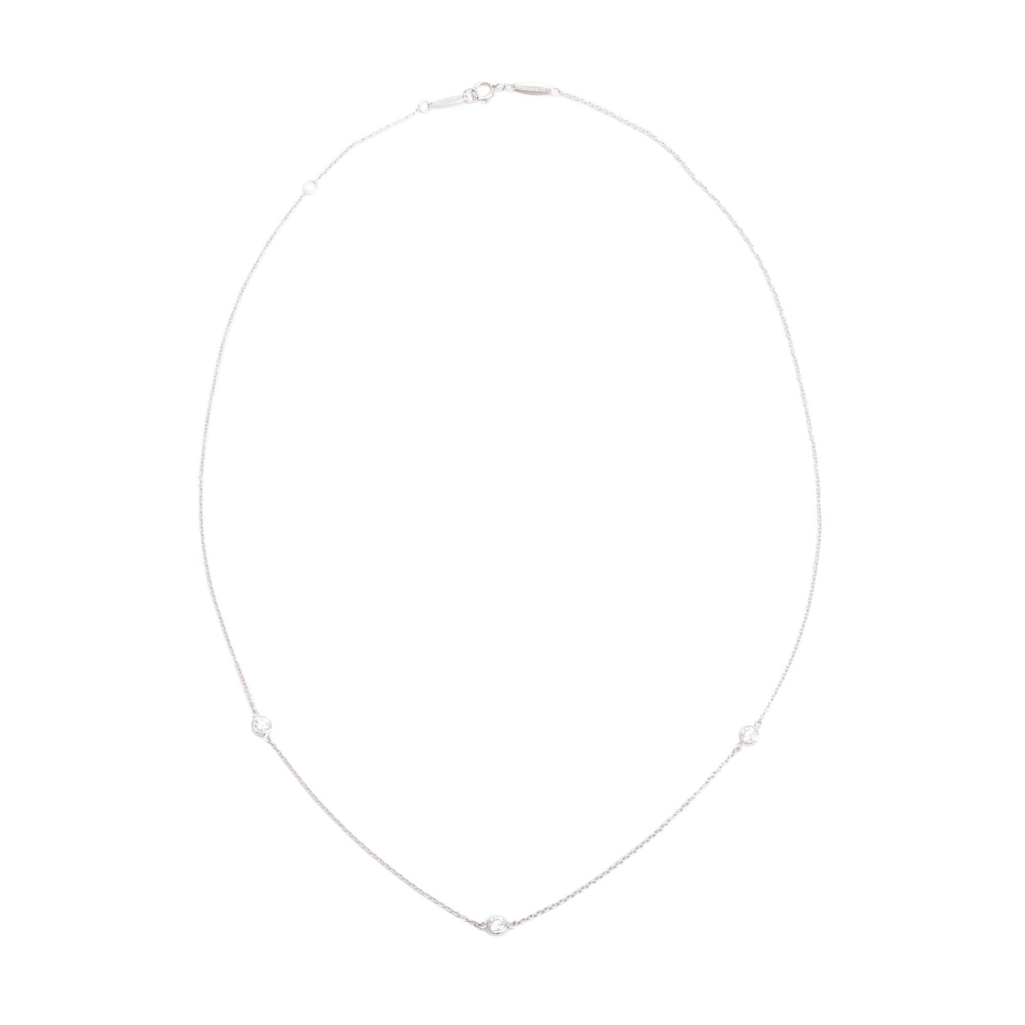Tiffany & Co. Elsa Peretti Platinum 0.30 ct. Diamonds by the Yard Necklace w/ Box