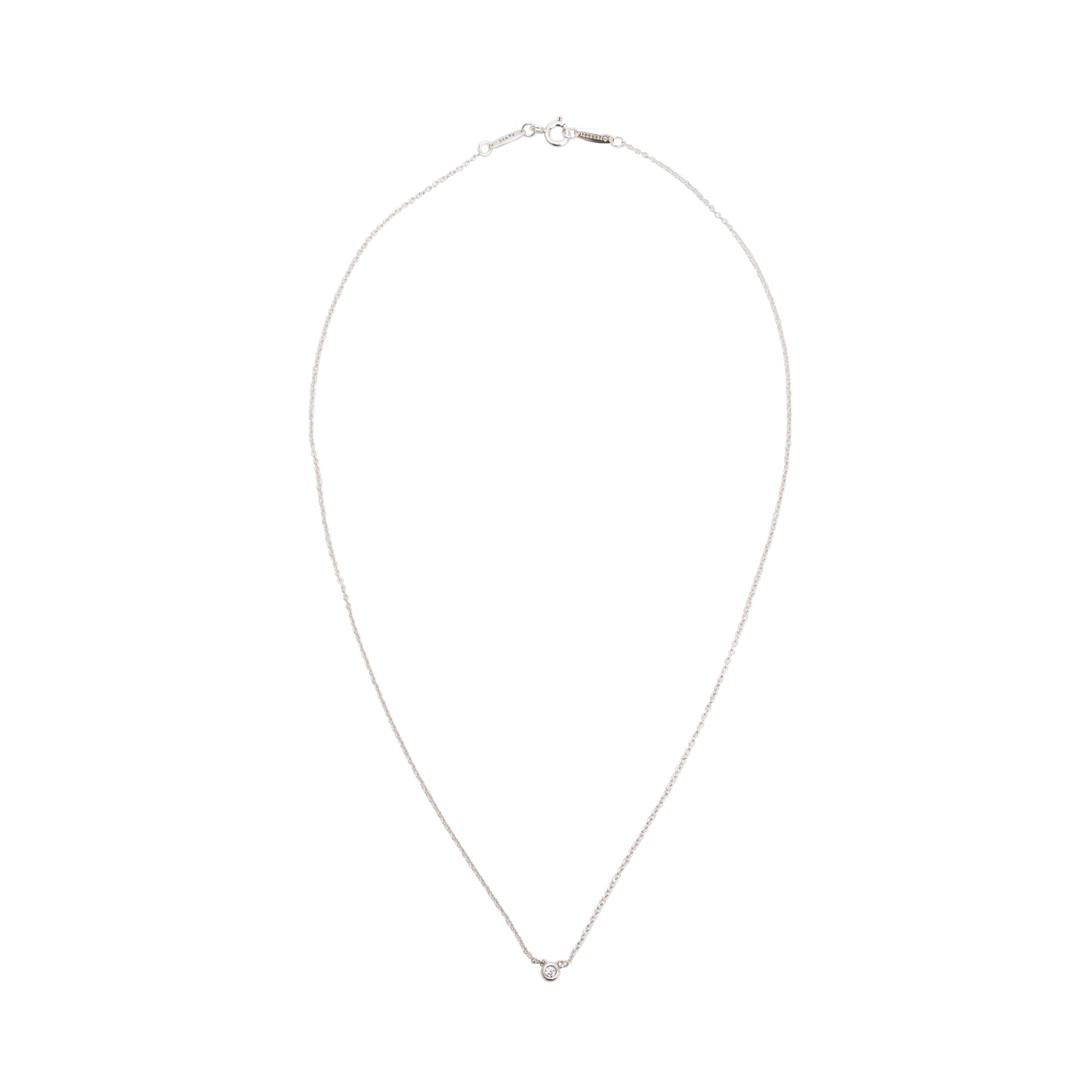 Tiffany & Co. Elsa Peretti Sterling Silver 0.03 ct. Diamonds by the Yard Pendant Necklace