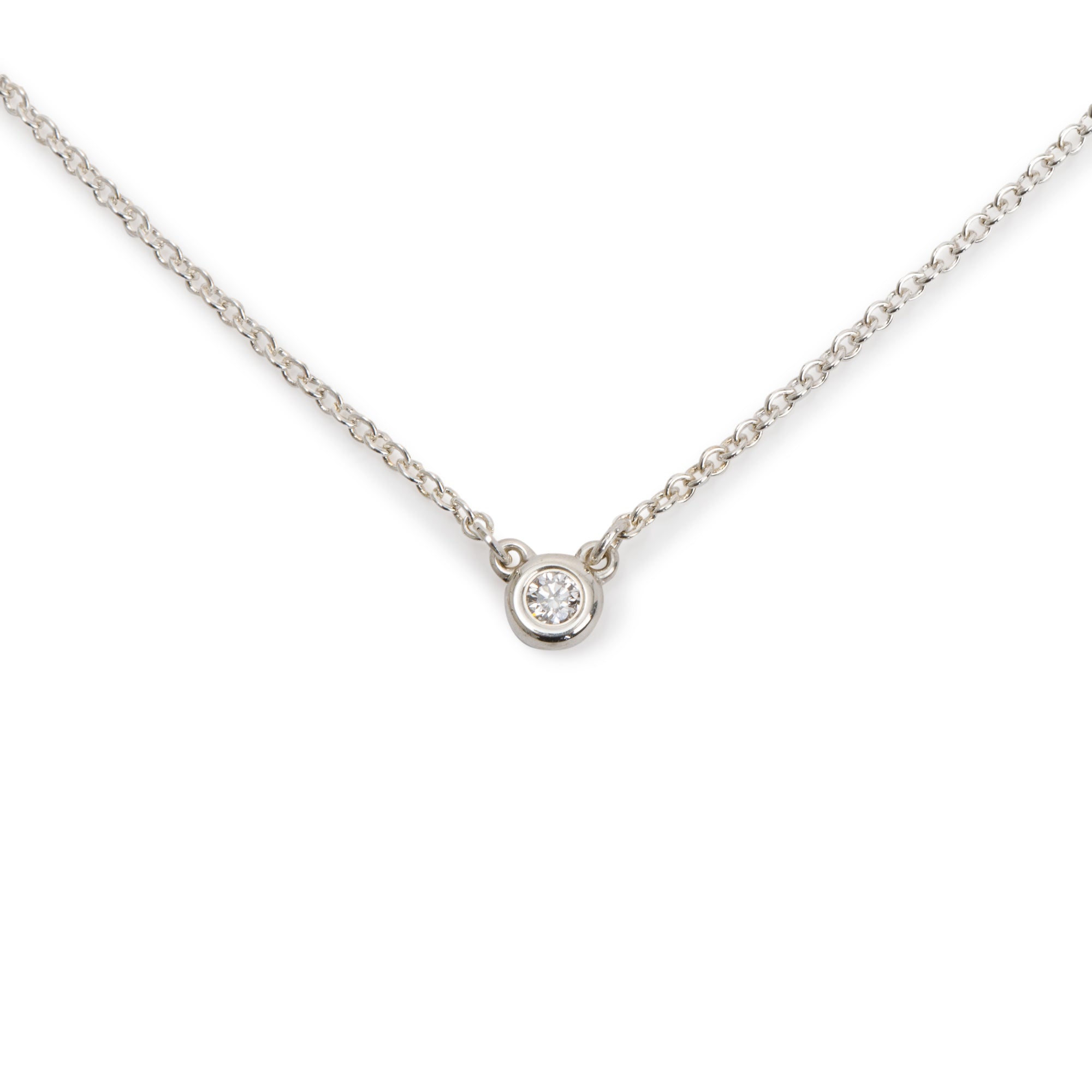 Tiffany & Co. Elsa Peretti Sterling Silver 0.03 ct. Diamonds by the Yard Pendant Necklace