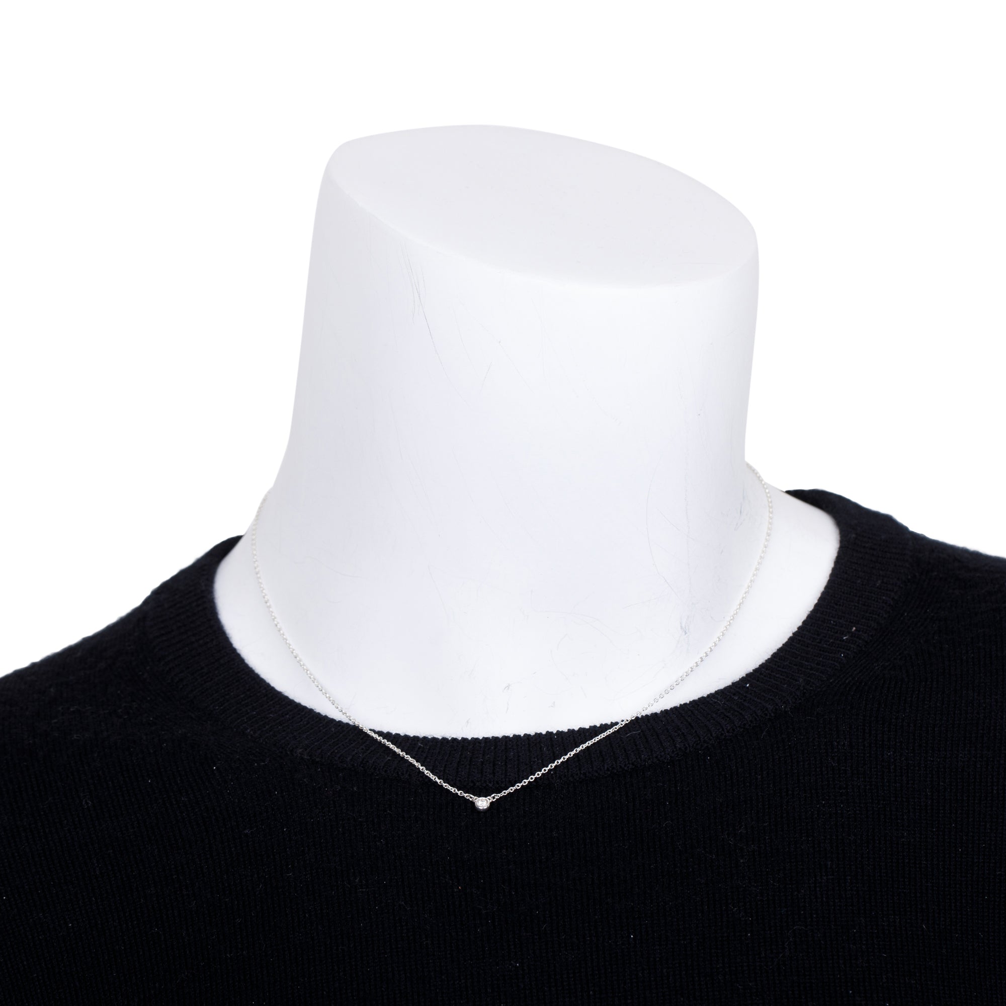 Tiffany & Co. Elsa Peretti Sterling Silver 0.03 ct. Diamonds by the Yard Pendant Necklace
