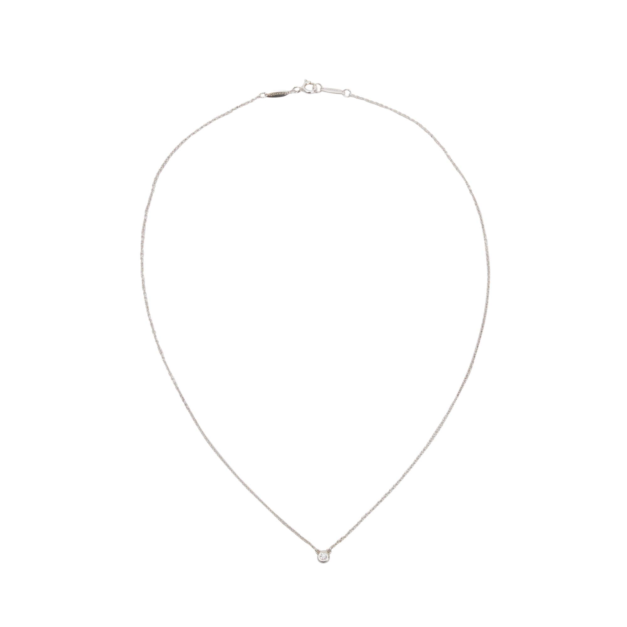 Tiffany & Co. Elsa Peretti Sterling Silver 0.03 ct. Diamonds by the Yard Pendant Necklace