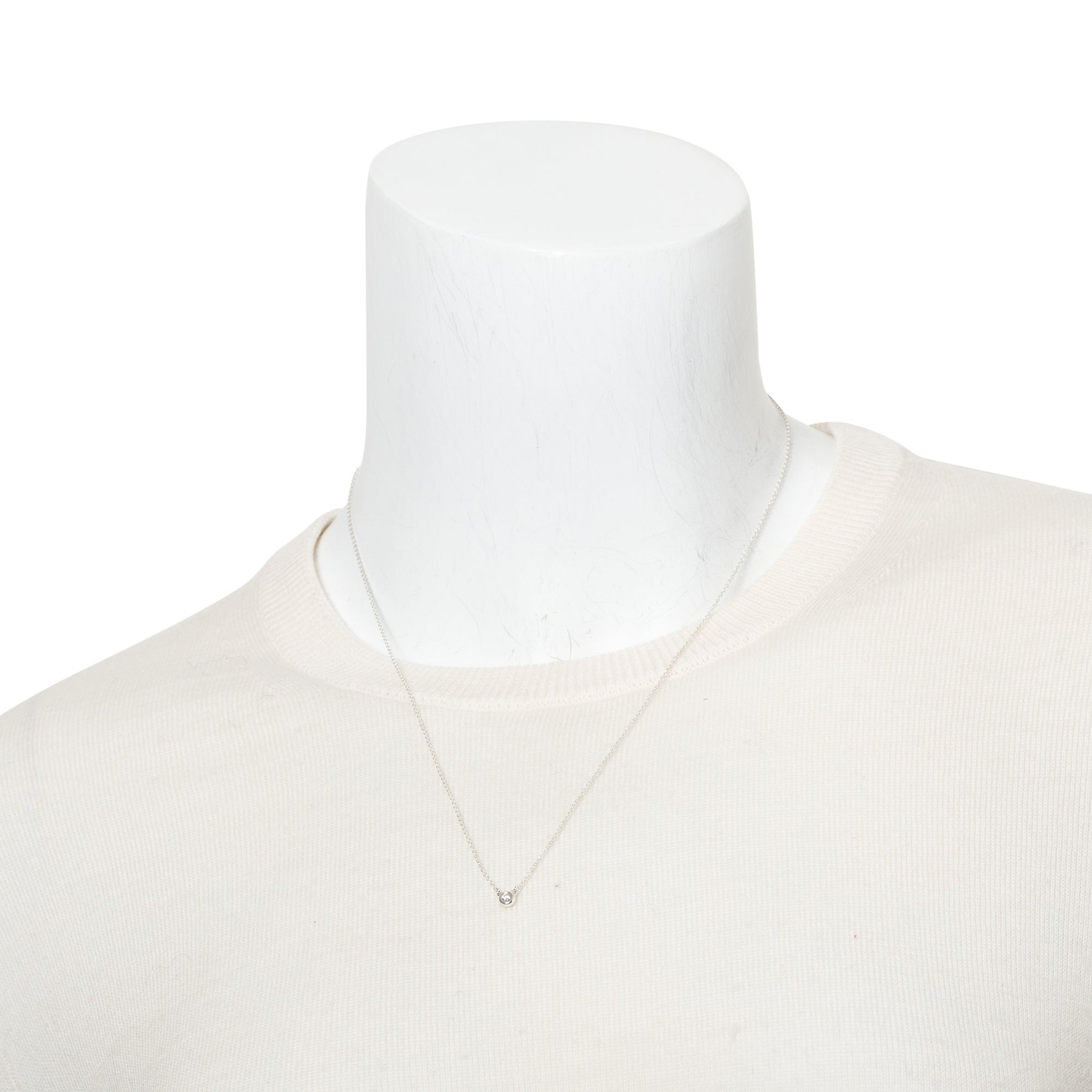 Tiffany & Co. Elsa Peretti Sterling Silver 0.05 ct. Diamonds by the Yard Pendant Necklace w/ Box