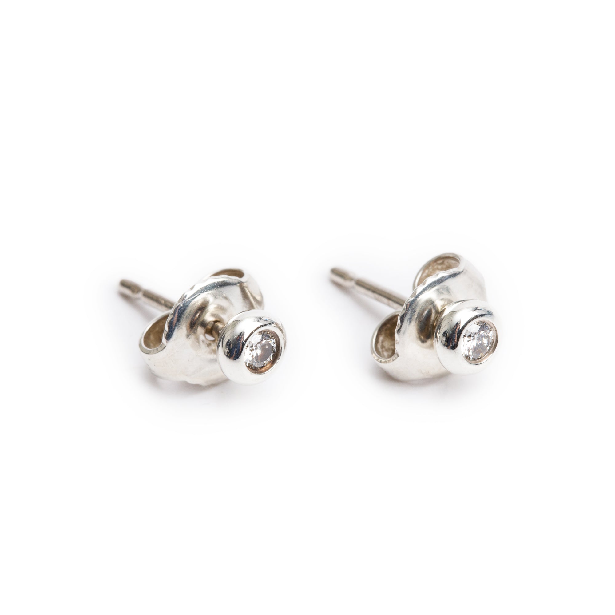 Tiffany & Co. Elsa Peretti Sterling Silver 0.06 tcw. Diamonds by the Yard Earrings