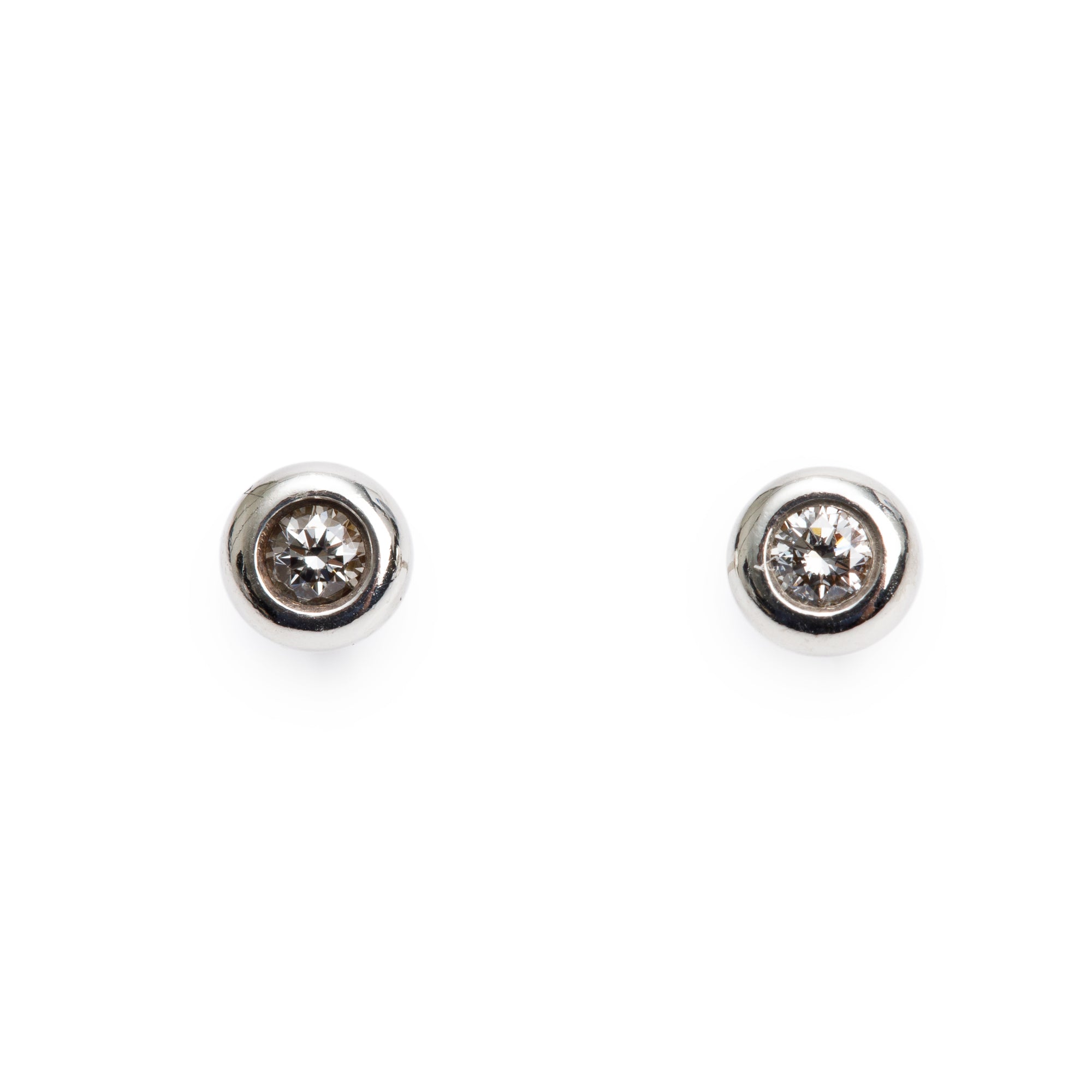 Tiffany & Co. Elsa Peretti Sterling Silver 0.06 tcw. Diamonds by the Yard Earrings