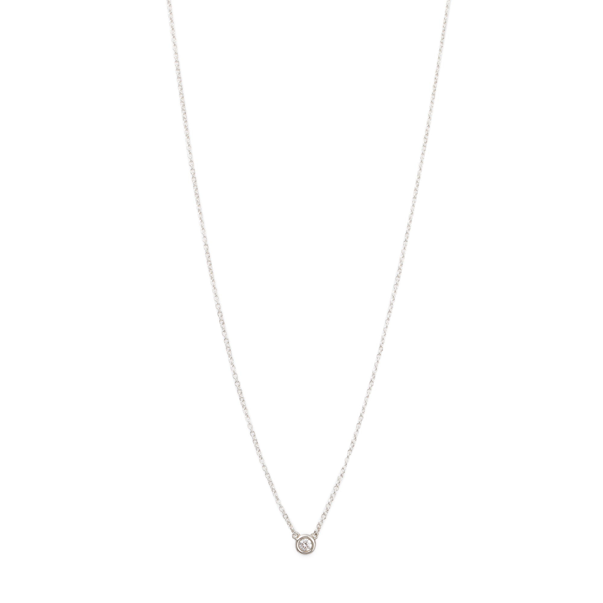 Tiffany & Co. Elsa Peretti Sterling Silver 0.07 ct. Diamonds by the Yard Pendant Necklace