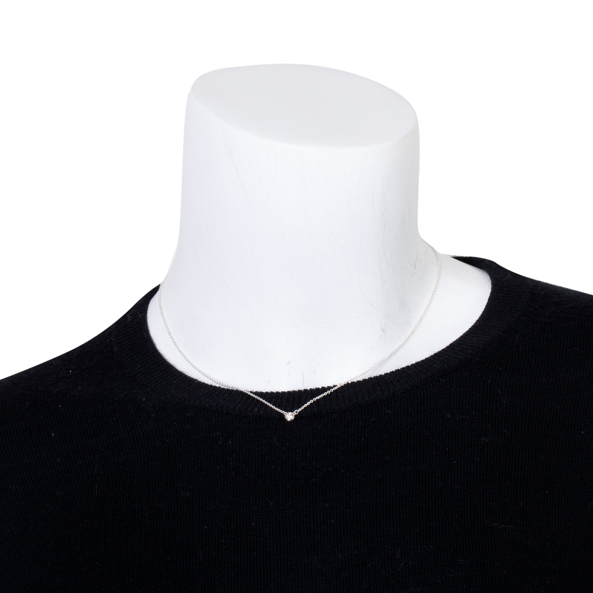 Tiffany & Co. Elsa Peretti Sterling Silver 0.07 ct. Diamonds by the Yard Pendant Necklace