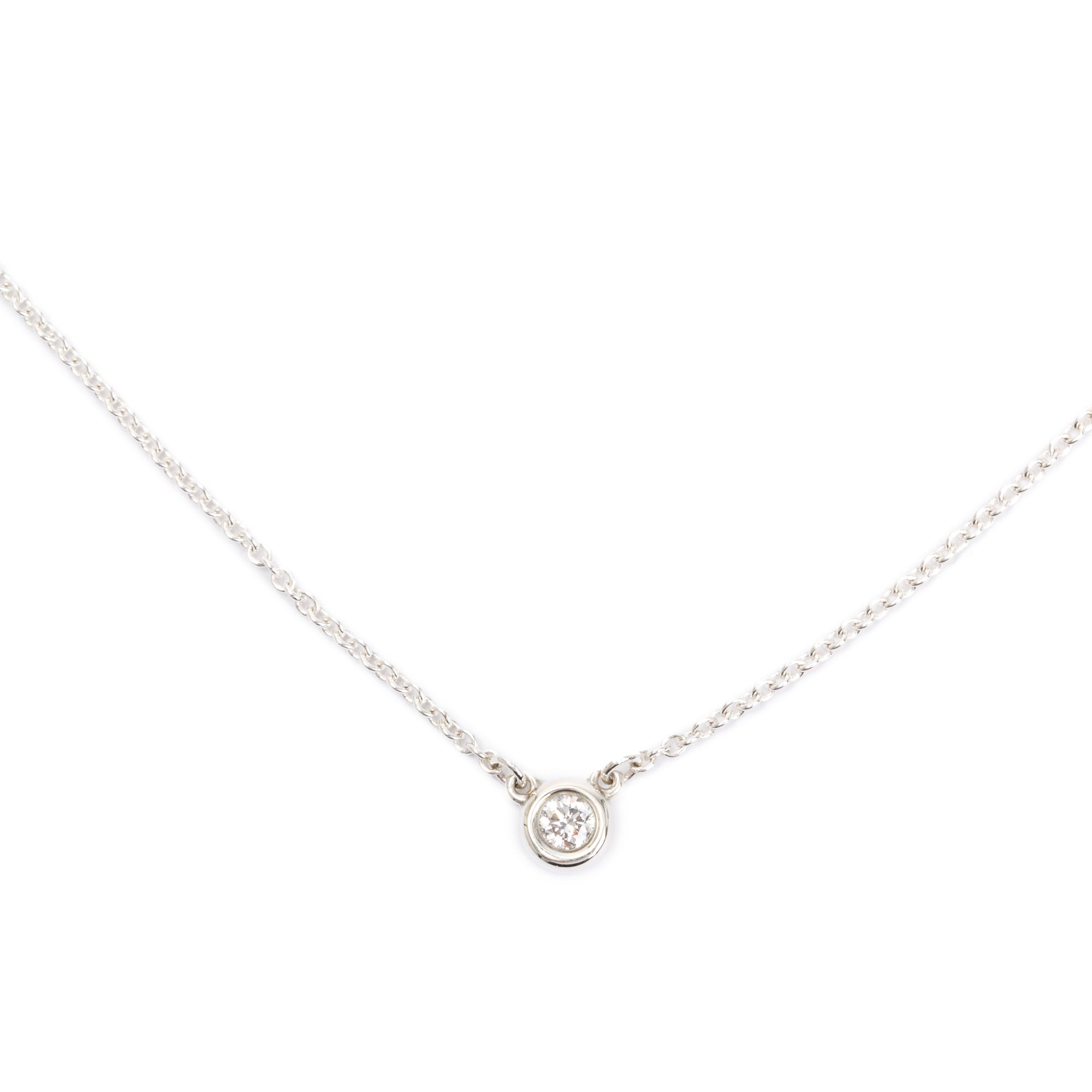 Tiffany & Co. Elsa Peretti Sterling Silver 0.07 ct. Diamonds by the Yard Pendant Necklace