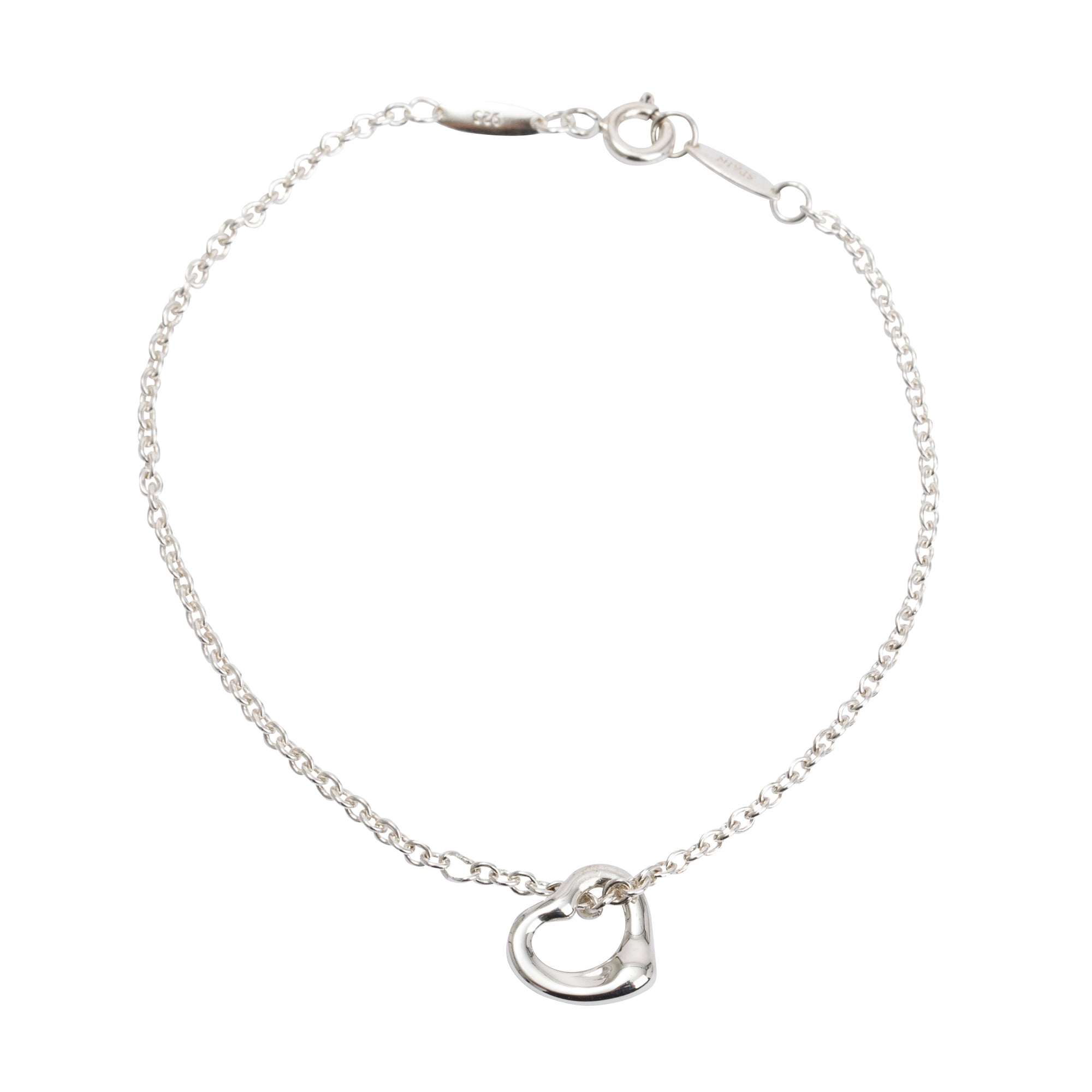 Tiffany & Co. Elsa Peretti Sterling Silver 11 MM Open Heart Bracelet