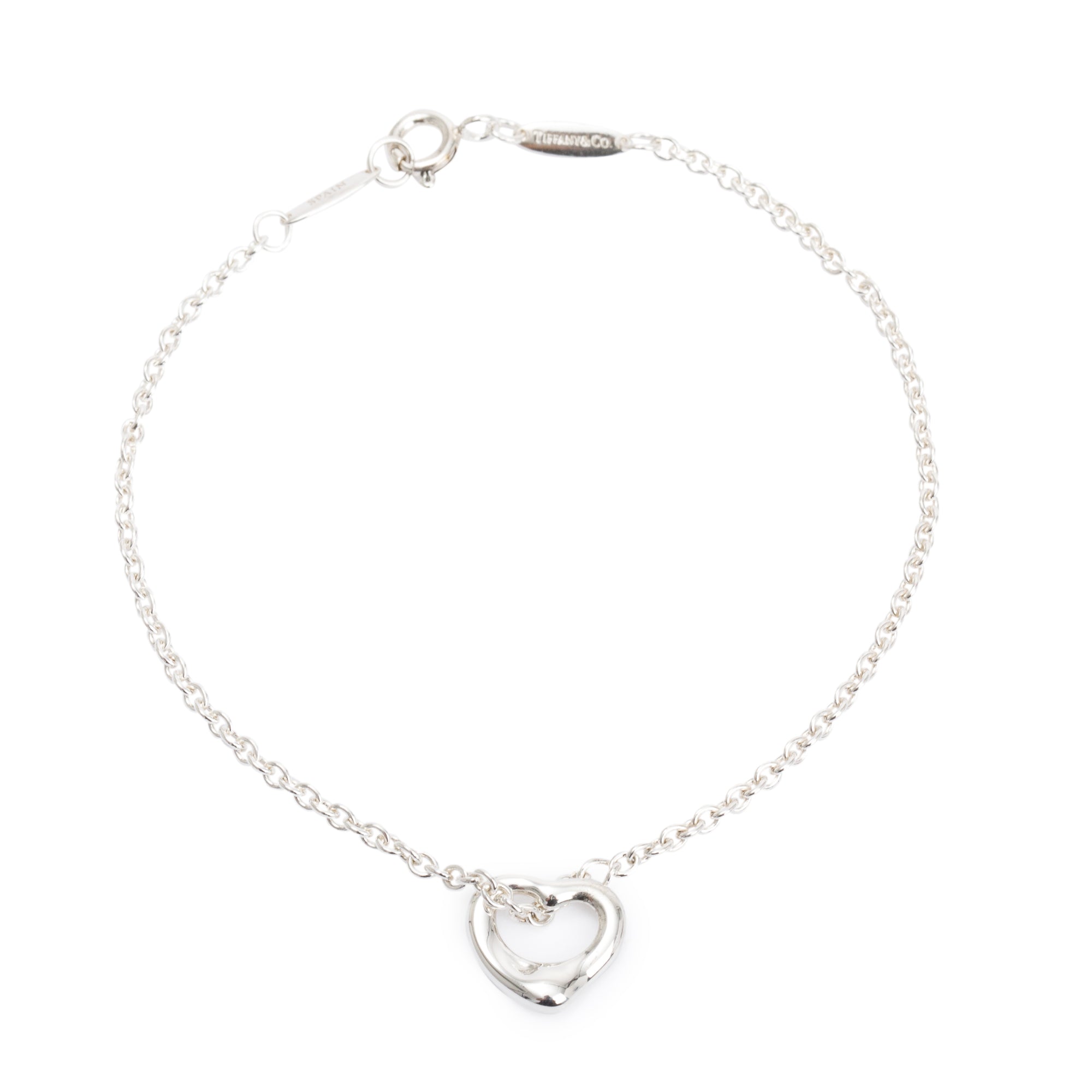 Tiffany & Co. Elsa Peretti Sterling Silver 11 MM Open Heart Bracelet