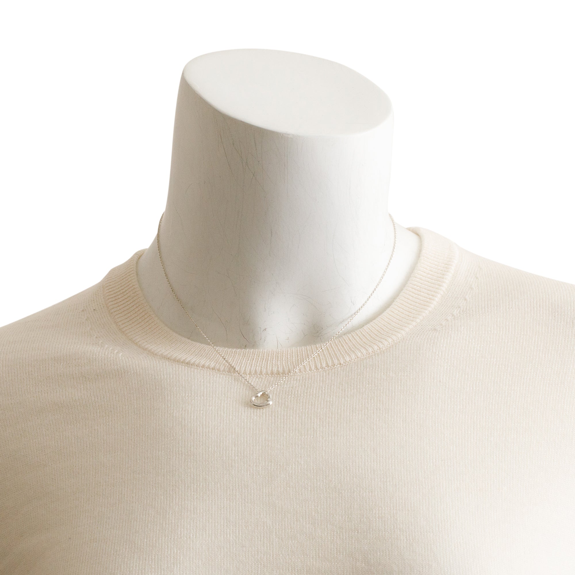 Tiffany & Co. Elsa Peretti Sterling Silver 11 MM Open Heart Pendant Necklace