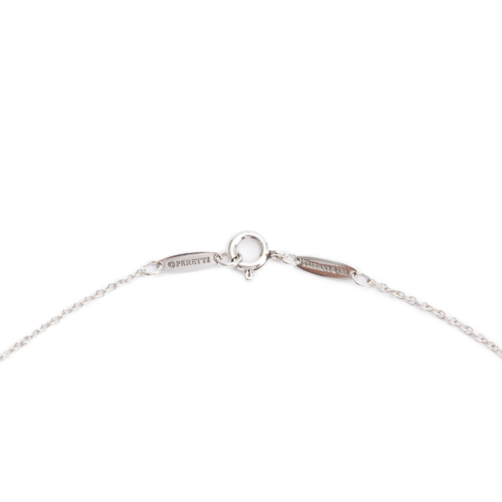 Tiffany & Co. Elsa Peretti Sterling Silver 11 MM Open Heart Pendant Necklace