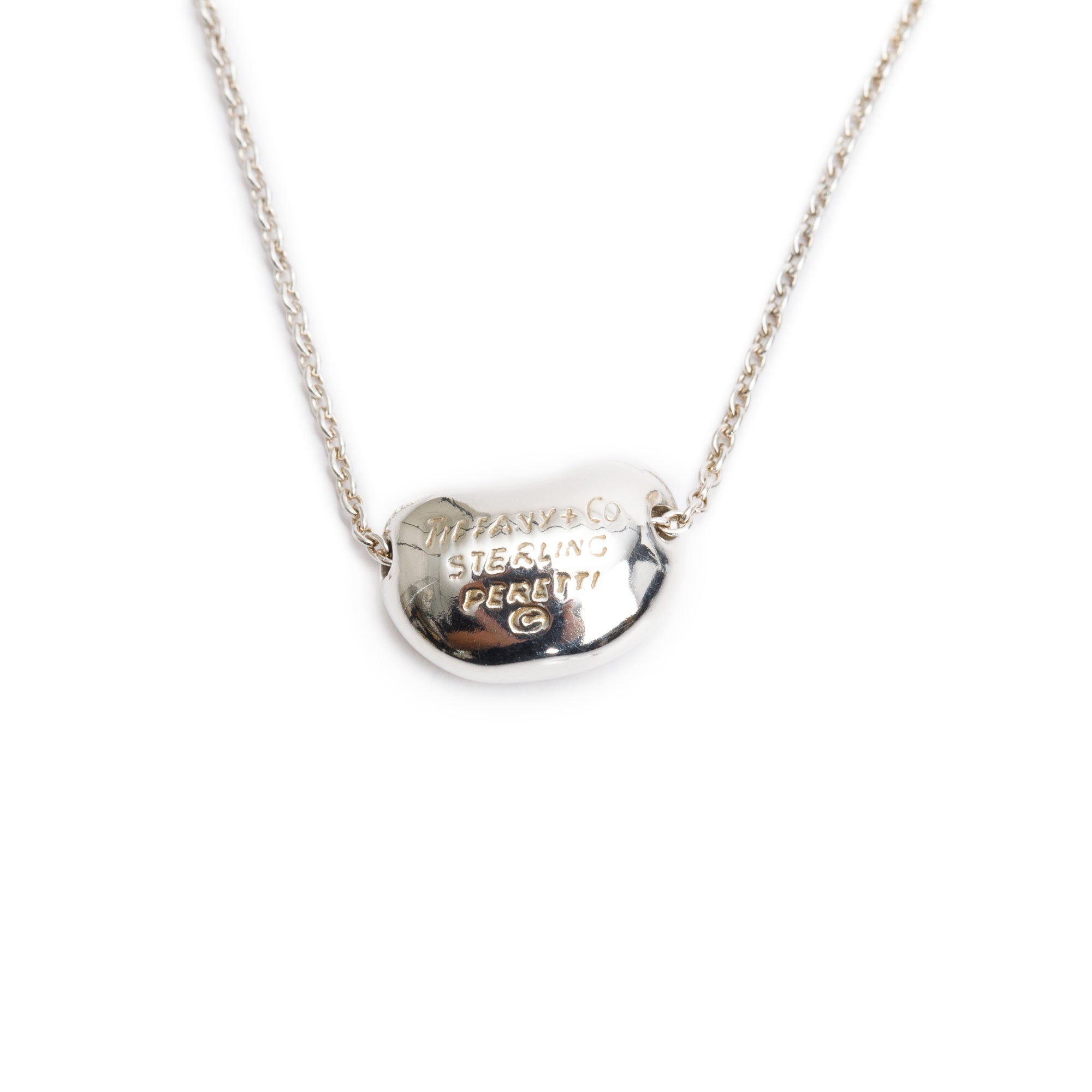 Tiffany & Co. Elsa Peretti Sterling Silver 12 MM Bean Pendant Necklace