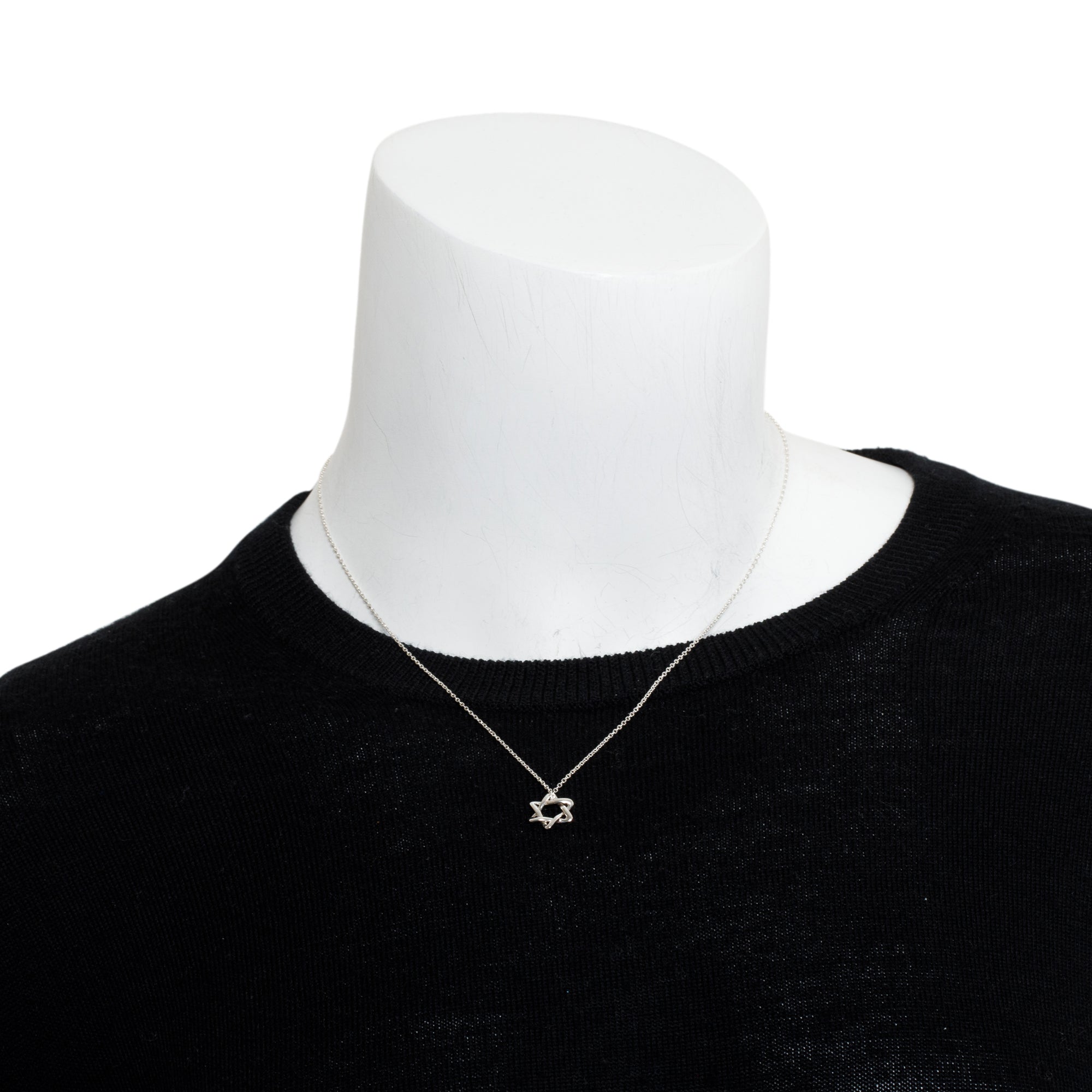 Tiffany & Co. Elsa Peretti Sterling Silver 12 MM Star of David Pendant Necklace