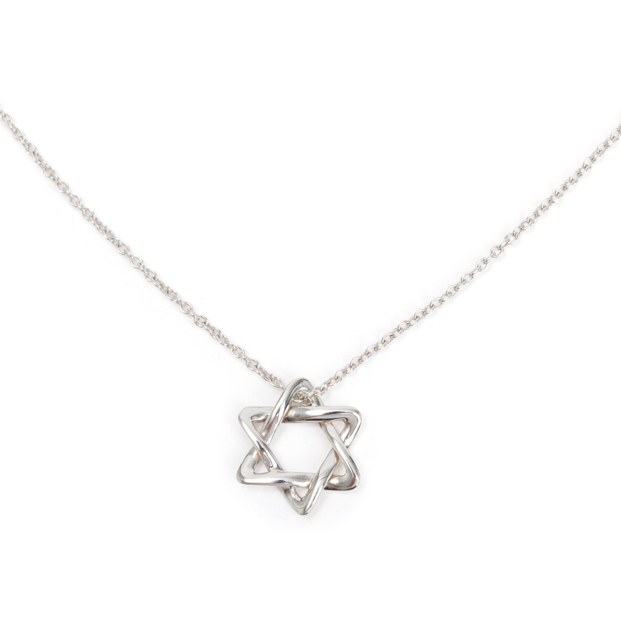 Tiffany & Co. Elsa Peretti Sterling Silver 12 MM Star of David Pendant Necklace