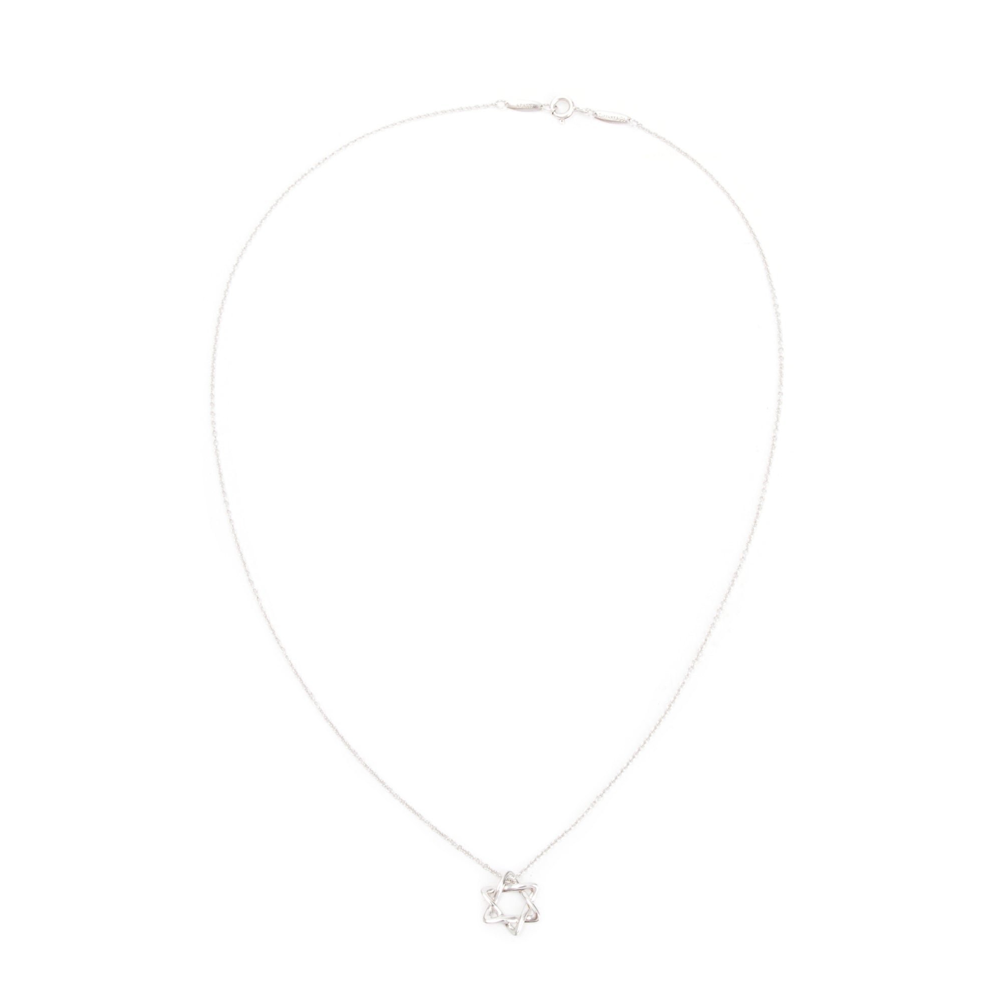 Tiffany & Co. Elsa Peretti Sterling Silver 12 MM Star of David Pendant Necklace