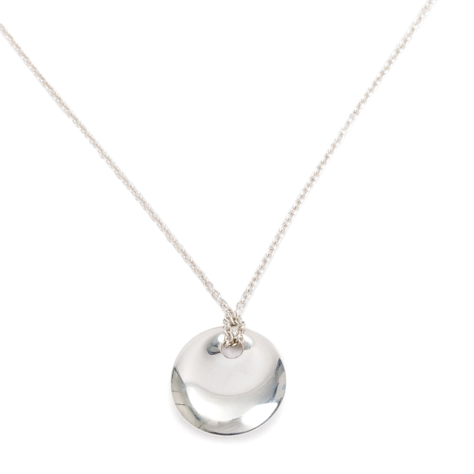 Tiffany & Co. Elsa Peretti Sterling Silver 14 MM Round Pendant Necklace