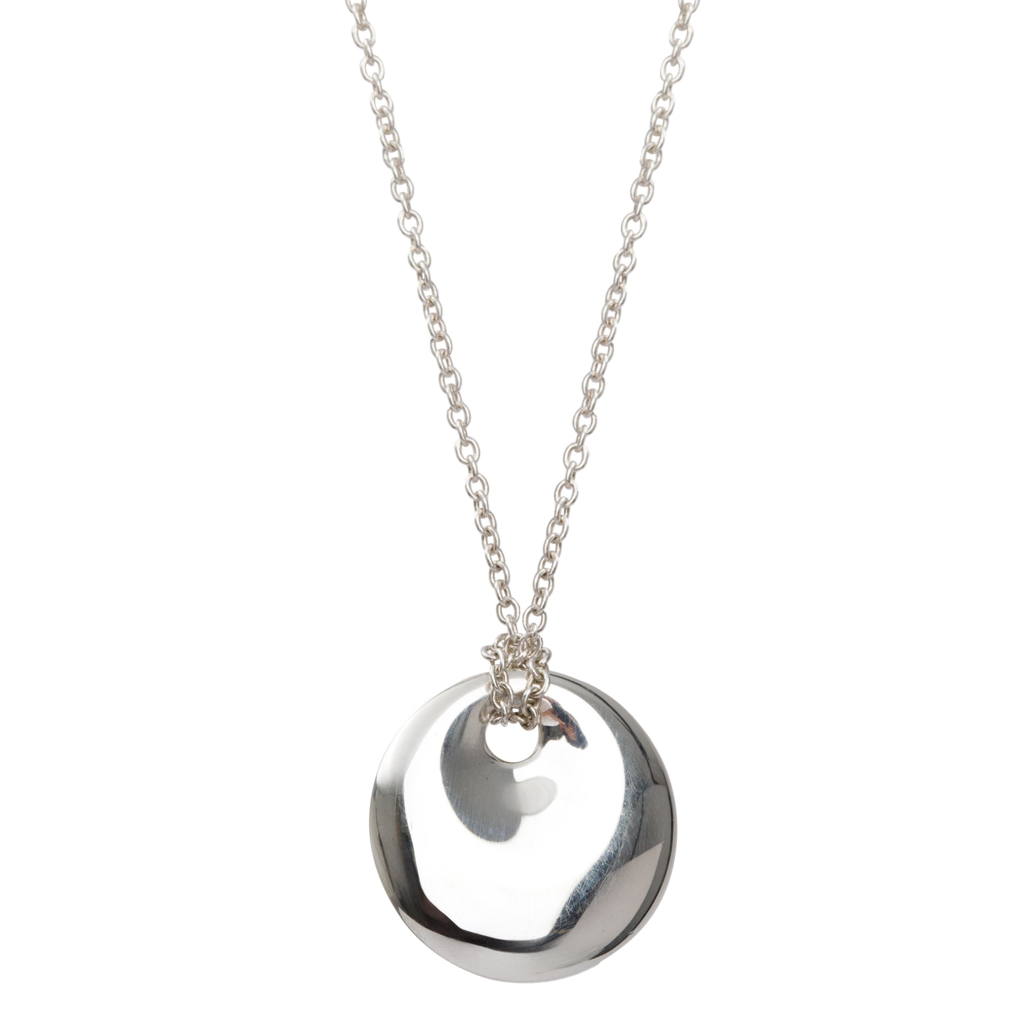 Tiffany & Co. Elsa Peretti Sterling Silver 14 MM Round Pendant Necklace