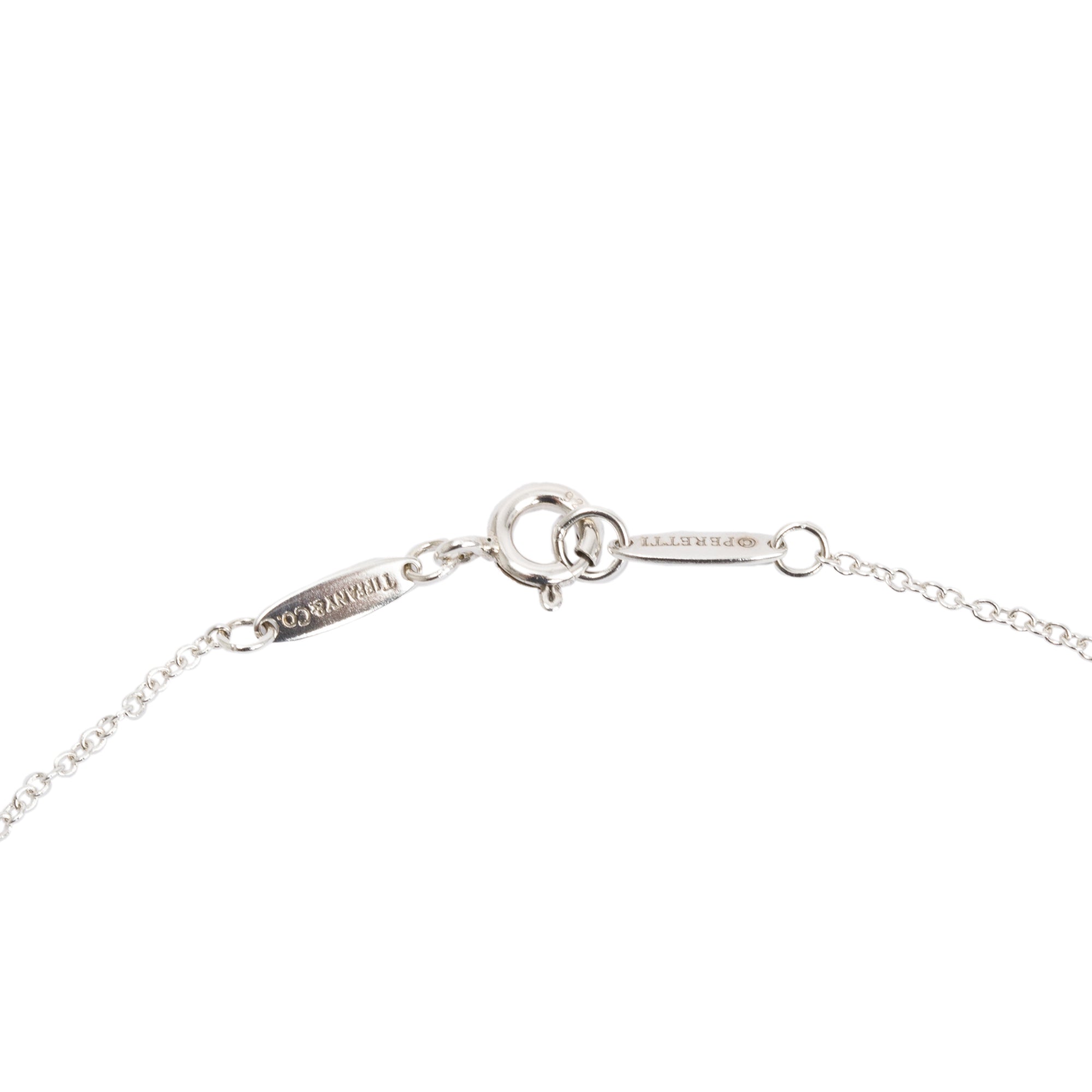 Tiffany & Co. Elsa Peretti Sterling Silver 16 MM Open Heart Pendant Necklace