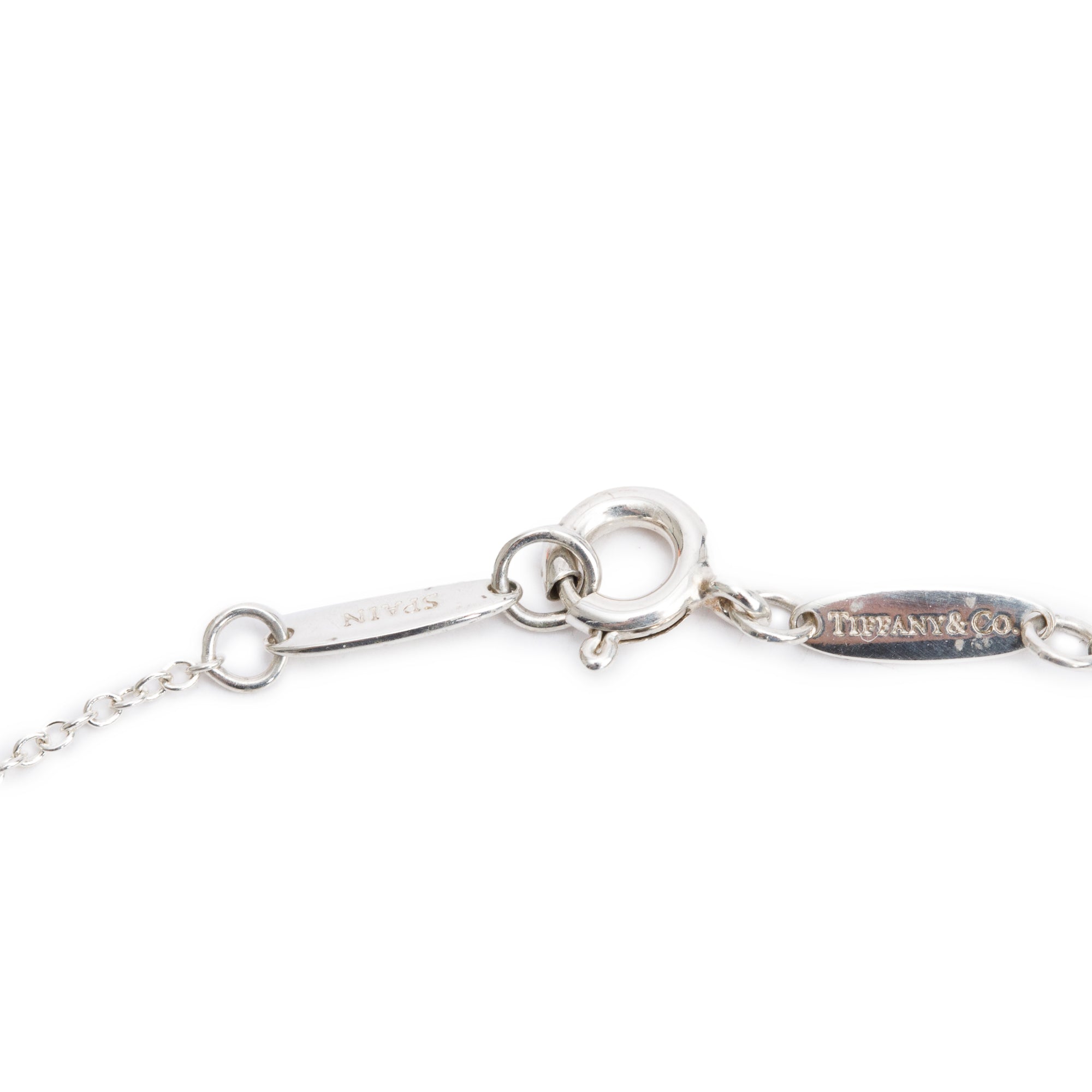 Tiffany & Co. Elsa Peretti Sterling Silver & 18k Rose Gold Extra Mini Open Heart Pendant Necklace w/ Box