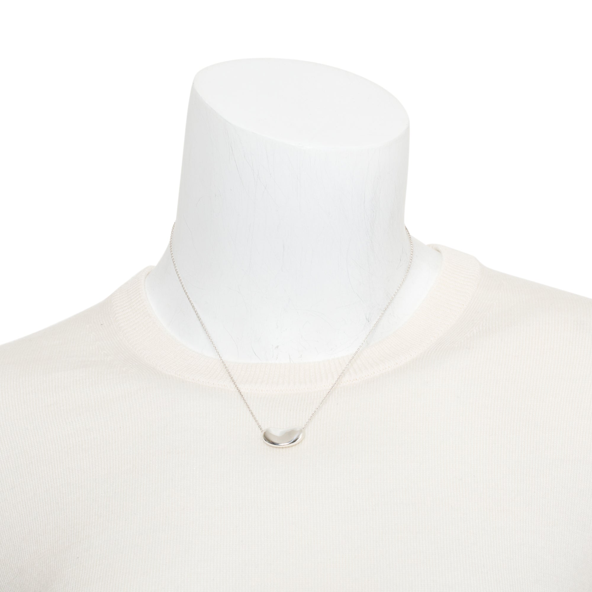 Tiffany & Co. Elsa Peretti Sterling Silver 19 MM Bean Pendant Necklace