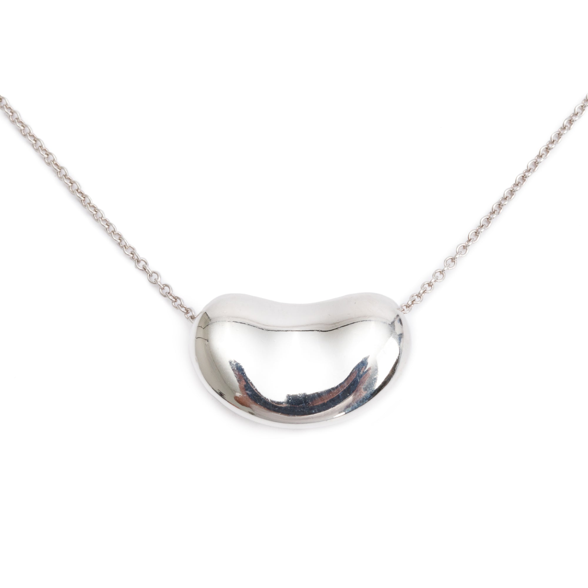 Tiffany & Co. Elsa Peretti Sterling Silver 19 MM Bean Pendant Necklace