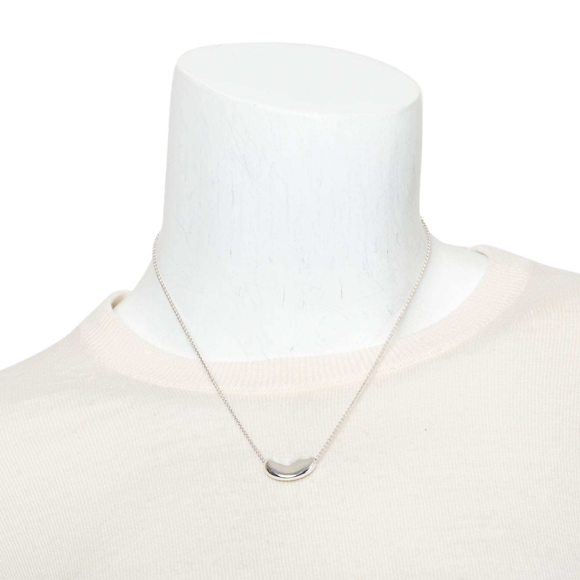 Tiffany & Co. Elsa Peretti Sterling Silver 20 MM Bean Pendant Necklace