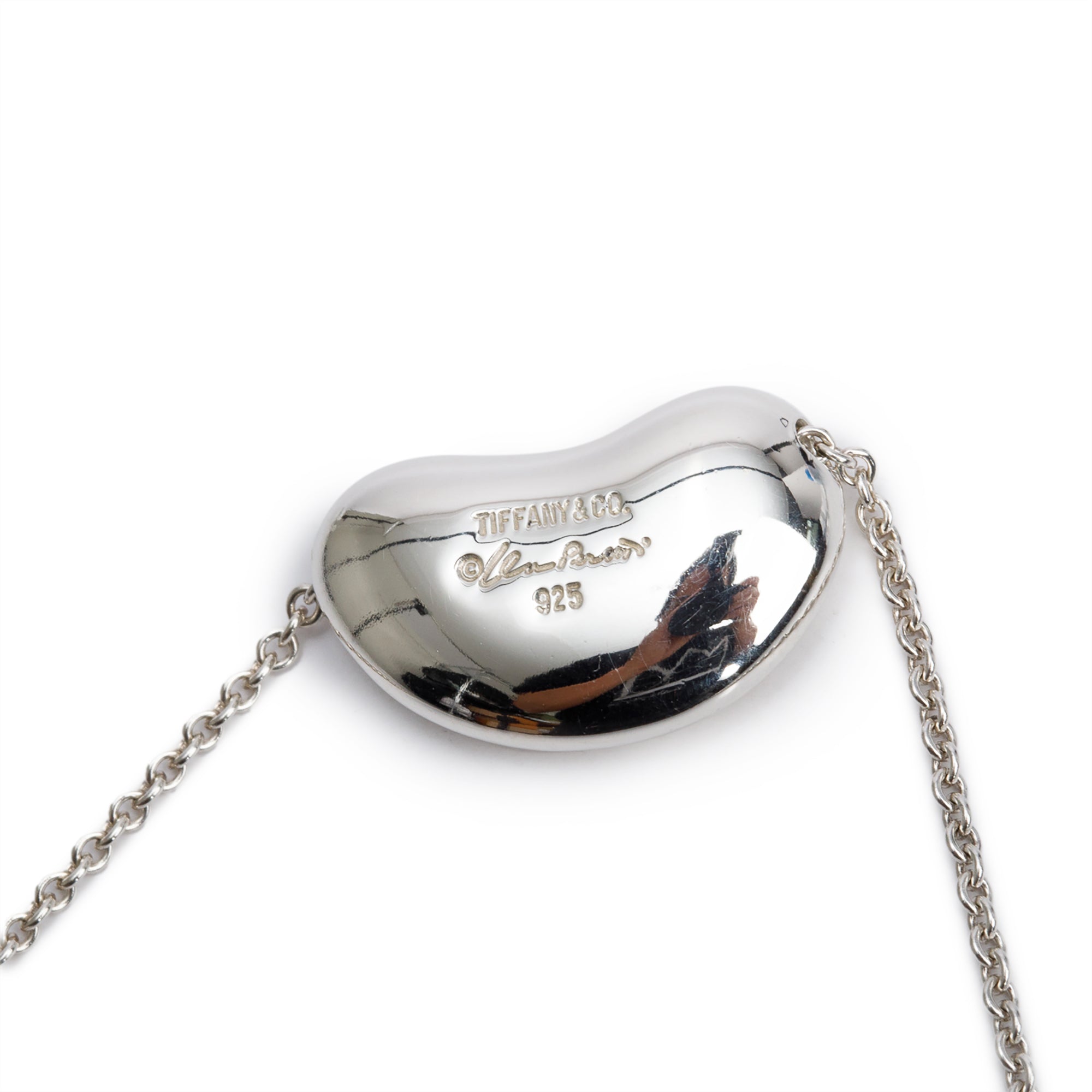 Tiffany & Co. Elsa Peretti Sterling Silver 20 MM Bean Pendant Necklace