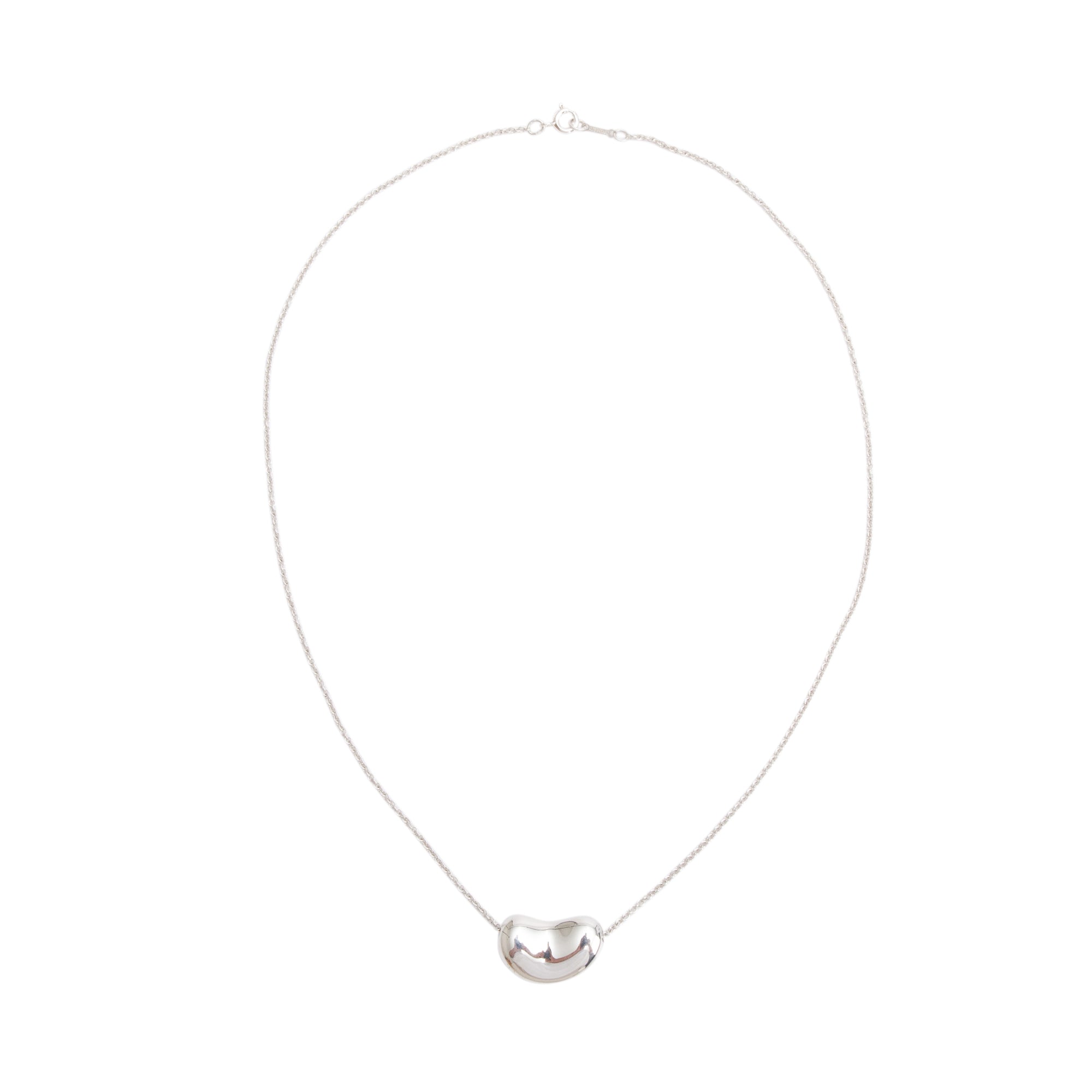 Tiffany & Co. Elsa Peretti Sterling Silver 20 MM Bean Pendant Necklace