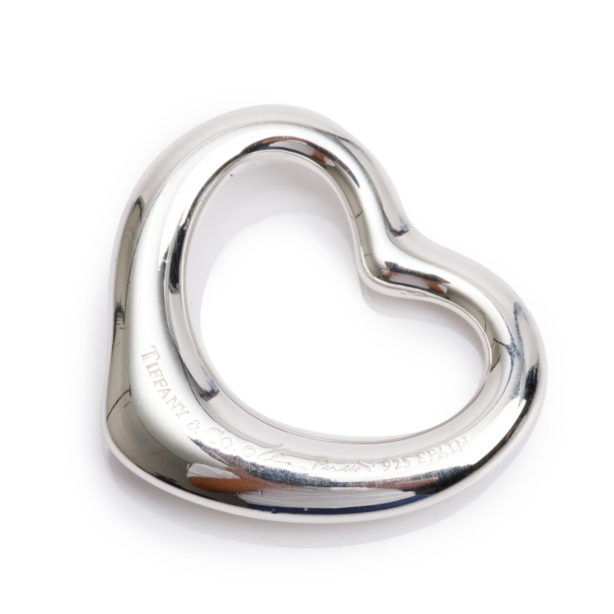 Tiffany & Co. Elsa Peretti Sterling Silver 22 MM Open Heart Pendant