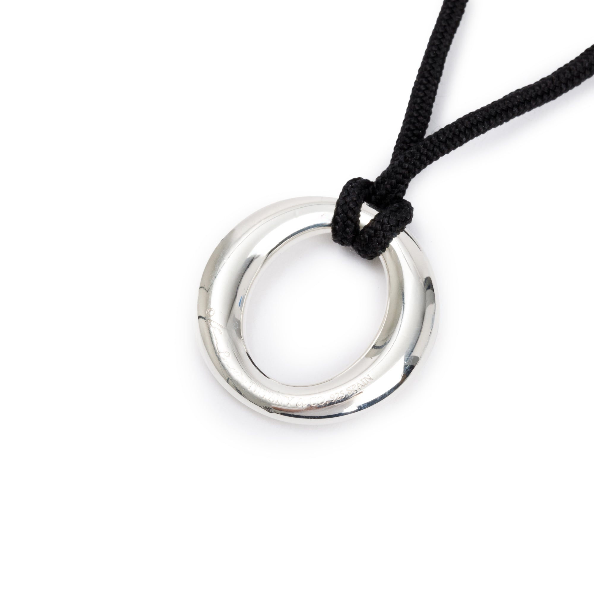 Tiffany & Co. Elsa Peretti Sterling Silver 24MM Sevillana Pendant Necklace
