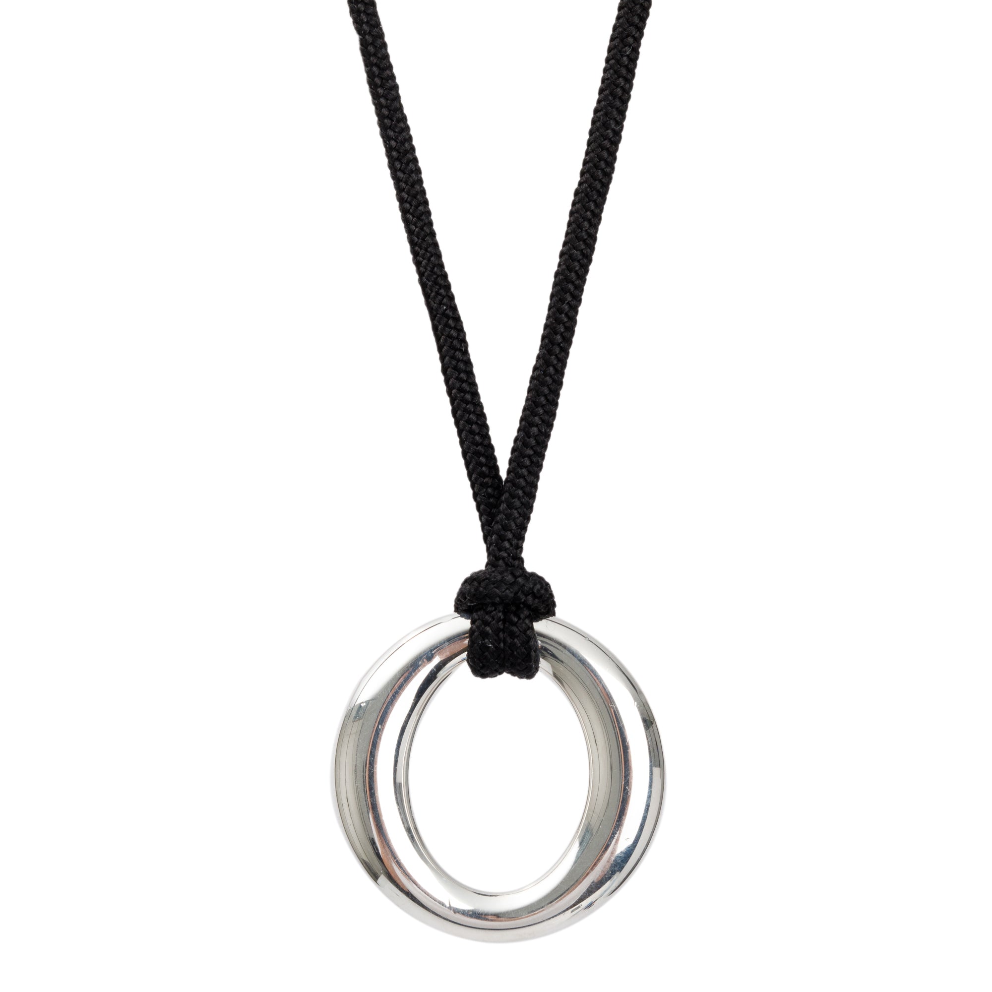 Tiffany & Co. Elsa Peretti Sterling Silver 24MM Sevillana Pendant Necklace