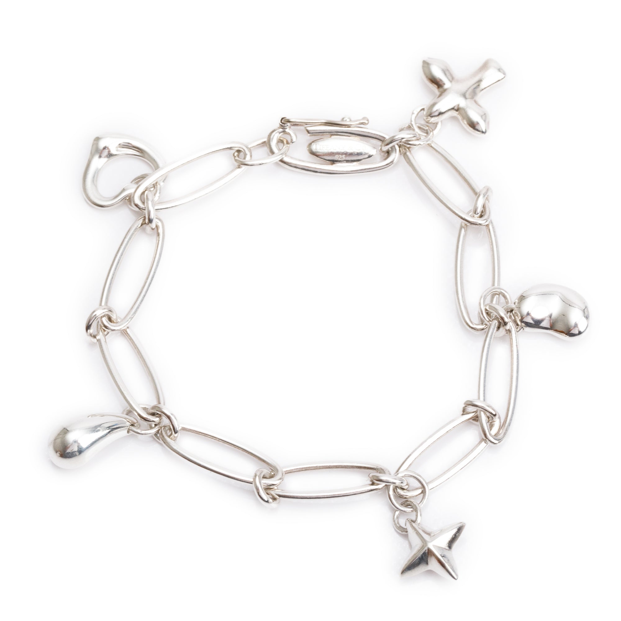 Tiffany & Co. Elsa Peretti Sterling Silver 5 Charm Bracelet