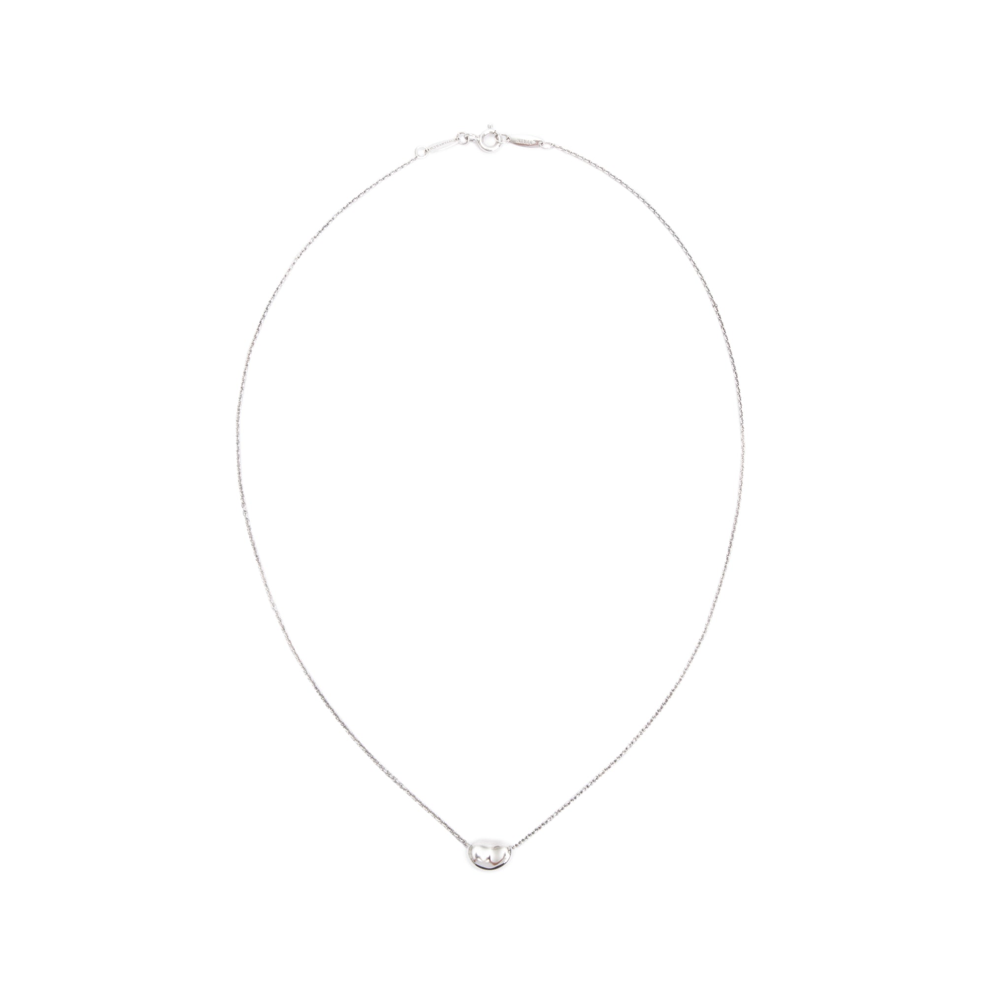 Tiffany & Co. Elsa Peretti Sterling Silver 9 MM Mini Bean Pendant Necklace