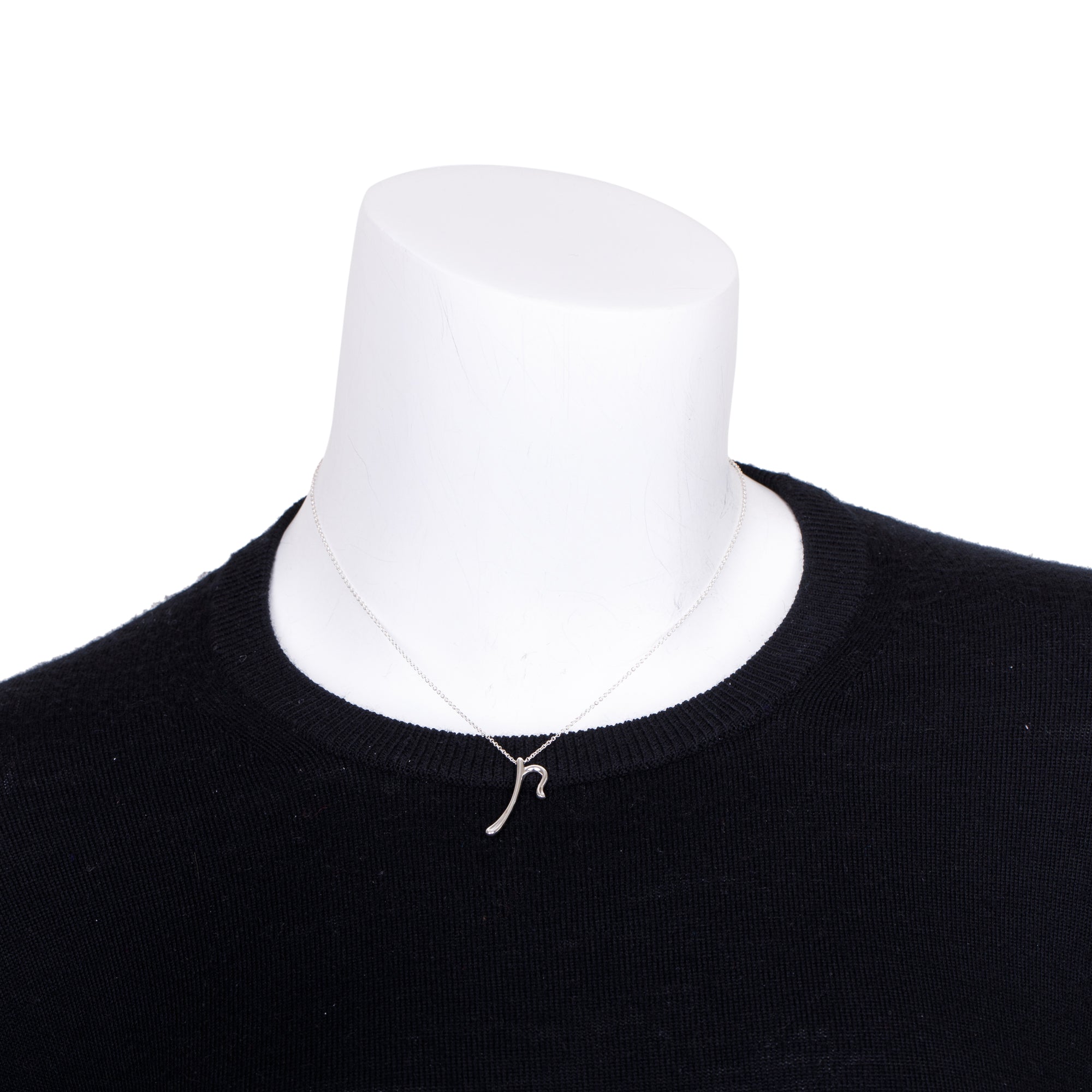 Tiffany & Co. Elsa Peretti Sterling Silver Alphabet Letter "P" Pendant Necklace