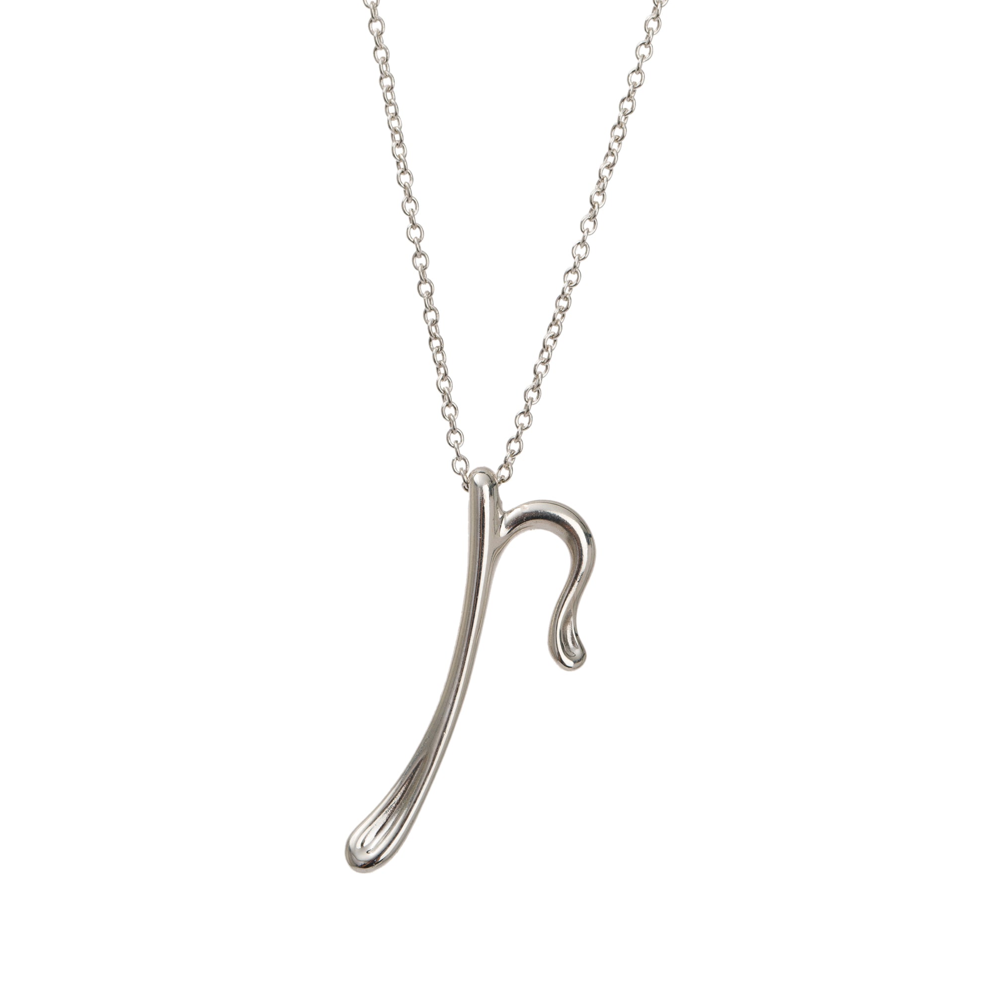 Tiffany & Co. Elsa Peretti Sterling Silver Alphabet Letter "P" Pendant Necklace