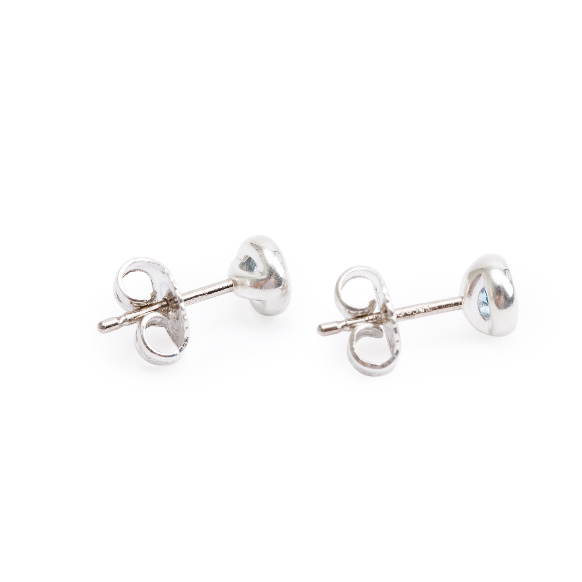 Tiffany & Co. Elsa Peretti Sterling Silver Color By The Yard Aquamarine Stud Earrings