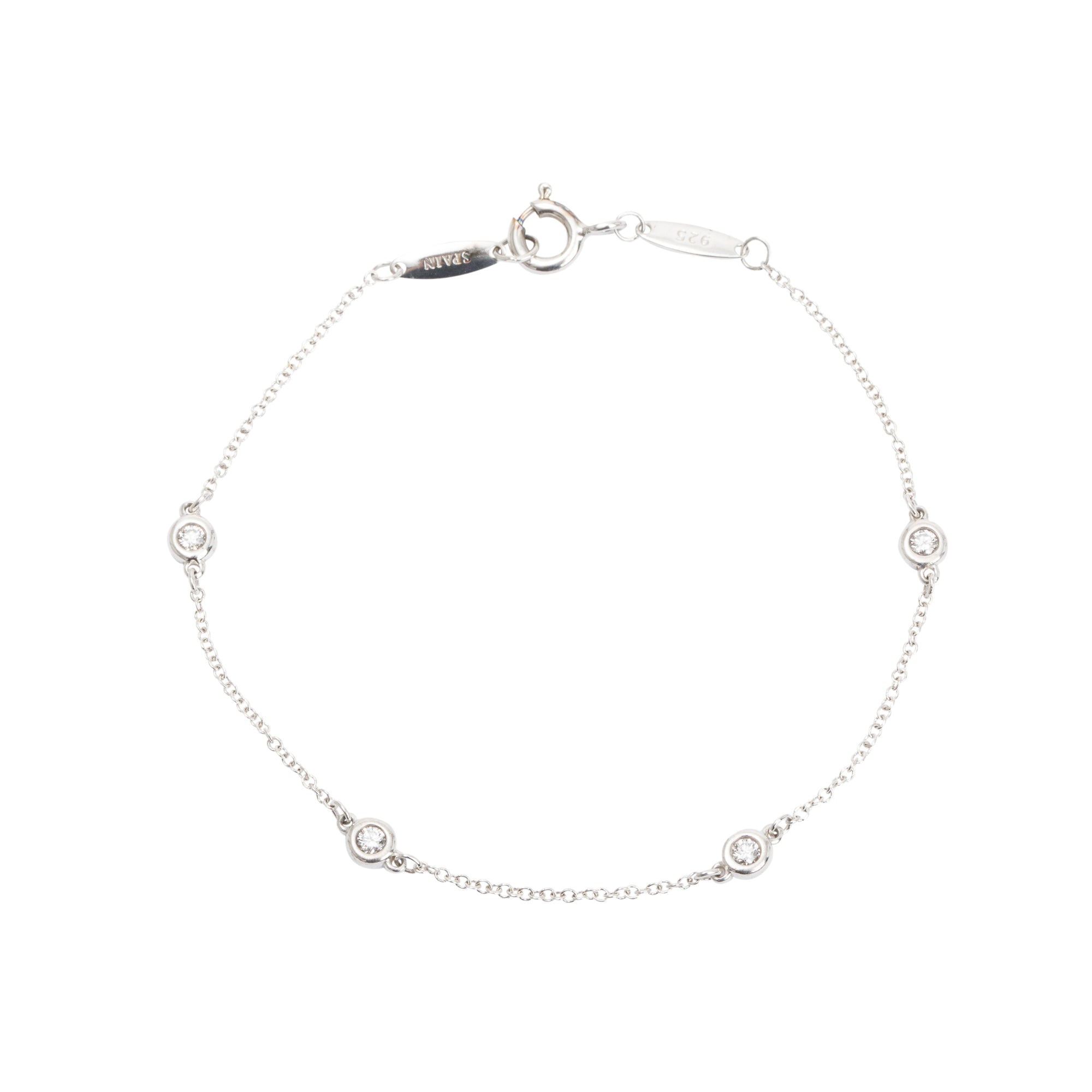 Tiffany & Co. Elsa Peretti Sterling Silver Diamonds by the Yard Bracelet